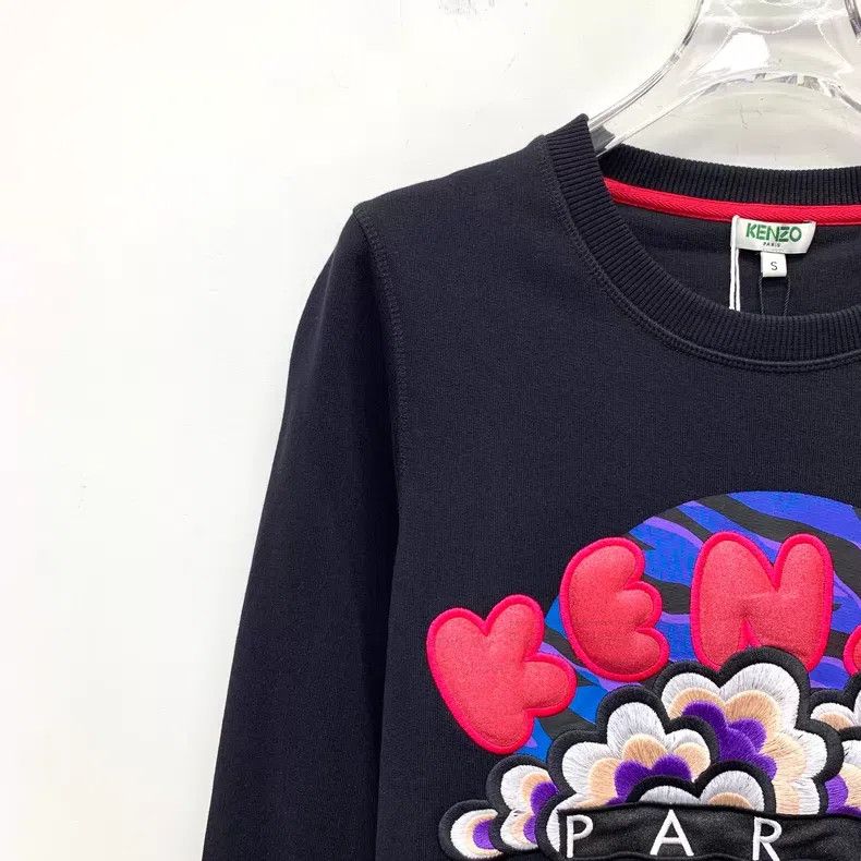 Kenzo Kenzo Black cloud logo letter embroidery cotton round neck Size S / US 4 / IT 40 - 3 Thumbnail