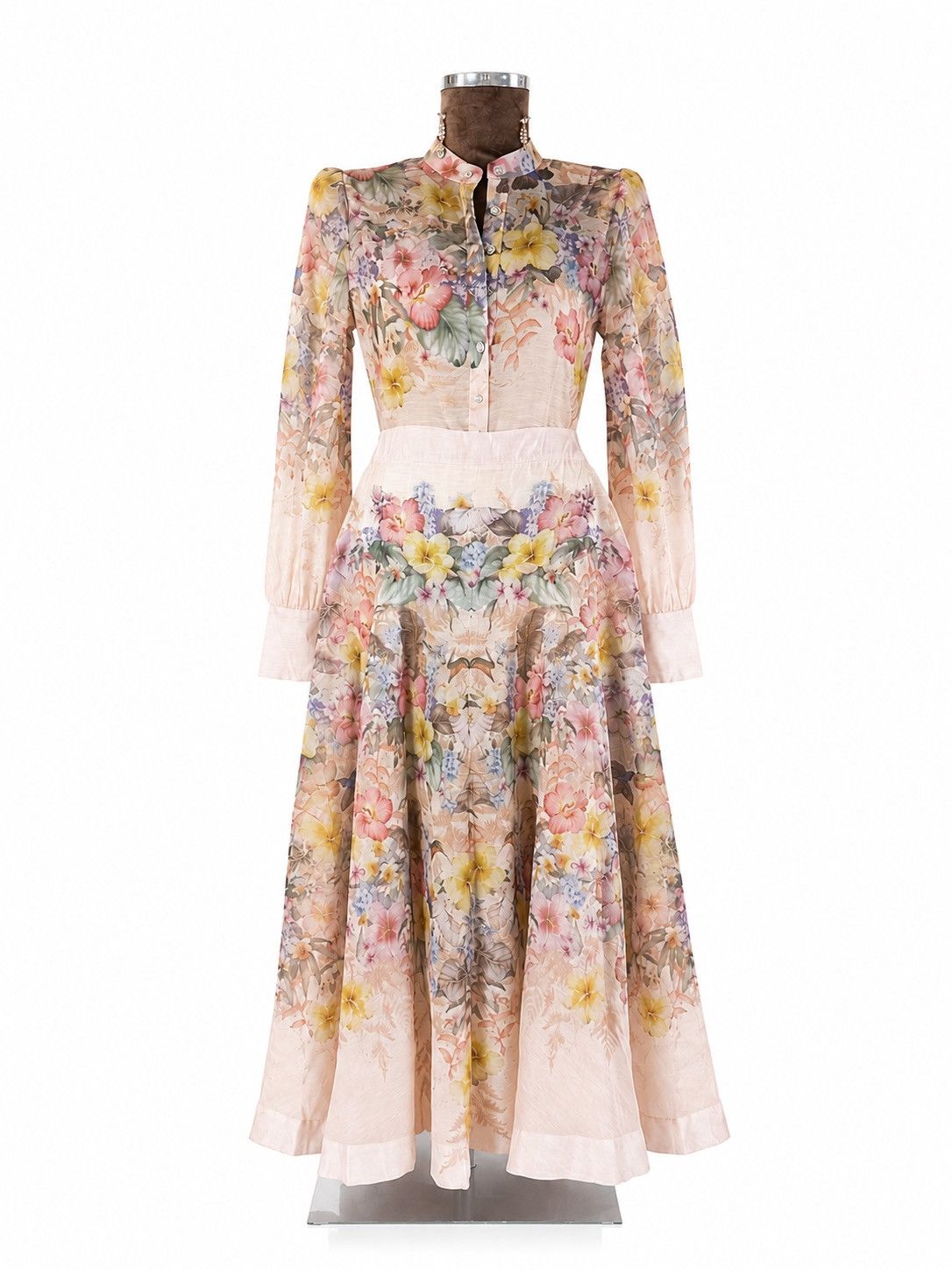Zimmermann Zimmermann 3-Piece Floral Set|Maxi Skirt, Sheer Blouse |Belt Size L / US 10 / IT 46 - 3 Thumbnail