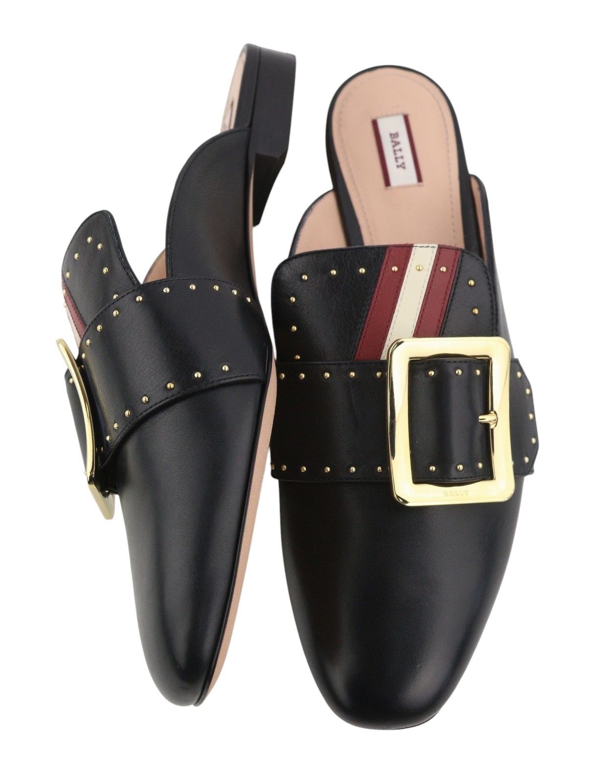 Bally JANESSE EU40 Black Calfskin Leather Stud Mules 88414 Size US 9 / IT 39 - 7 Thumbnail