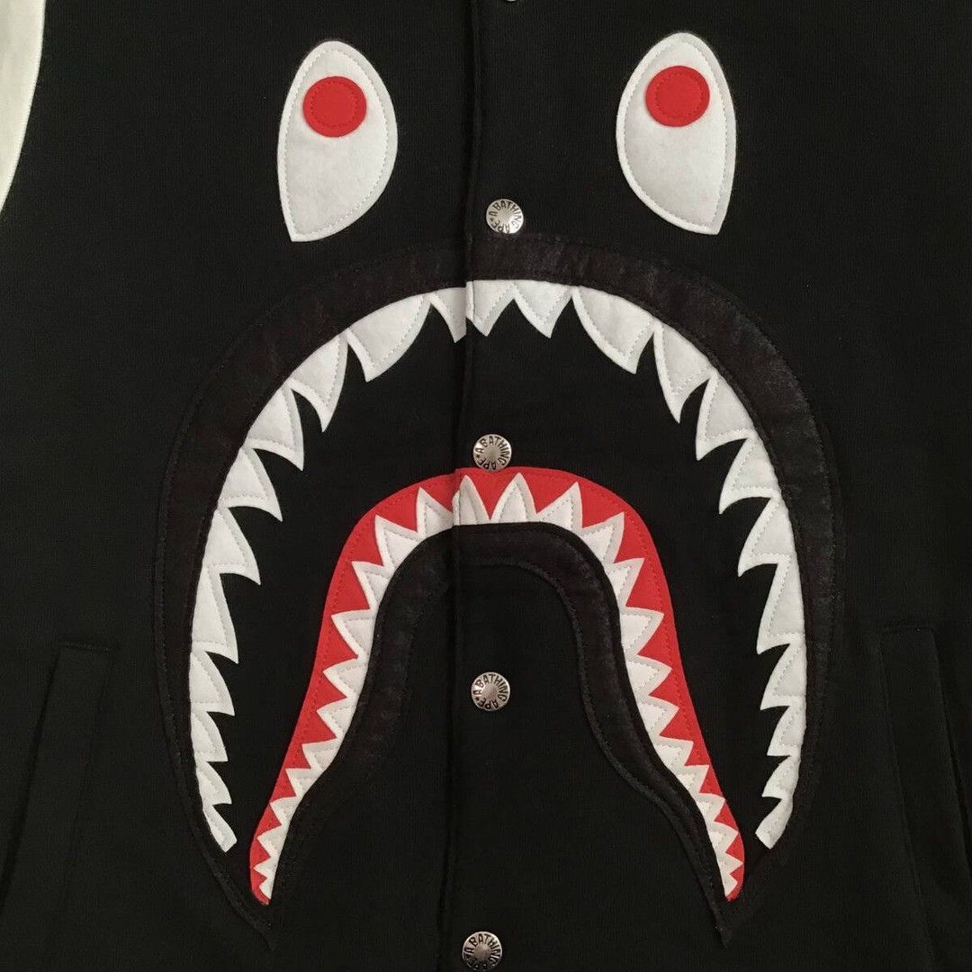Bape BAPE SHARK SWEAT VARSITY JACKET a bathing ape Size US S / EU 44-46 / 1 - 2 Thumbnail