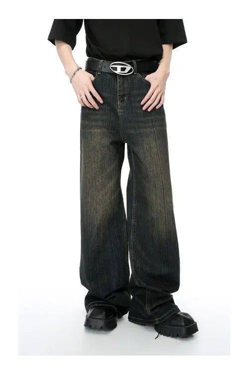 Other Vintage striped design Distressed washed jeans Size US 32 / EU 48 - 1 Thumbnail