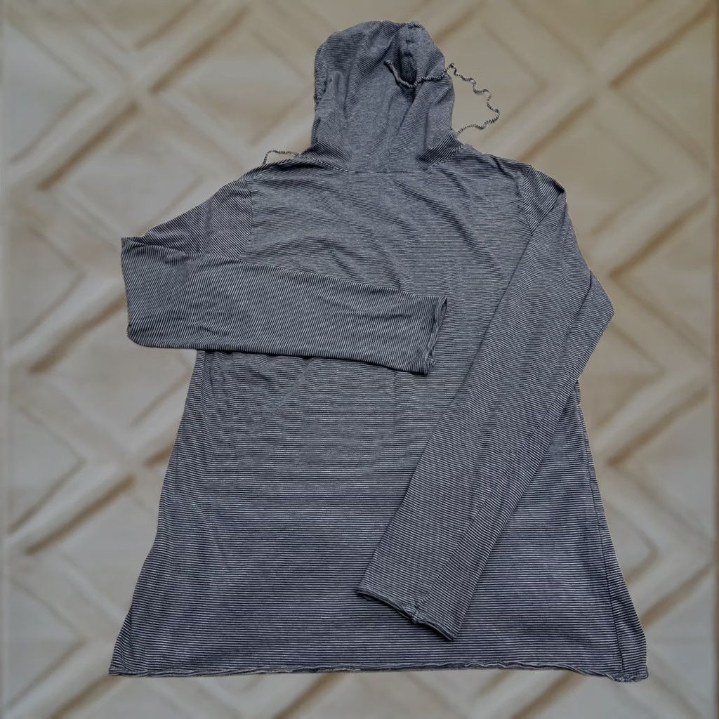 Life is Good Life is Good Striped Crusher Lite Peace Hoodie Shirt PS Blue Cotton Top Size S / US 4 / IT 40 - 1 Thumbnail