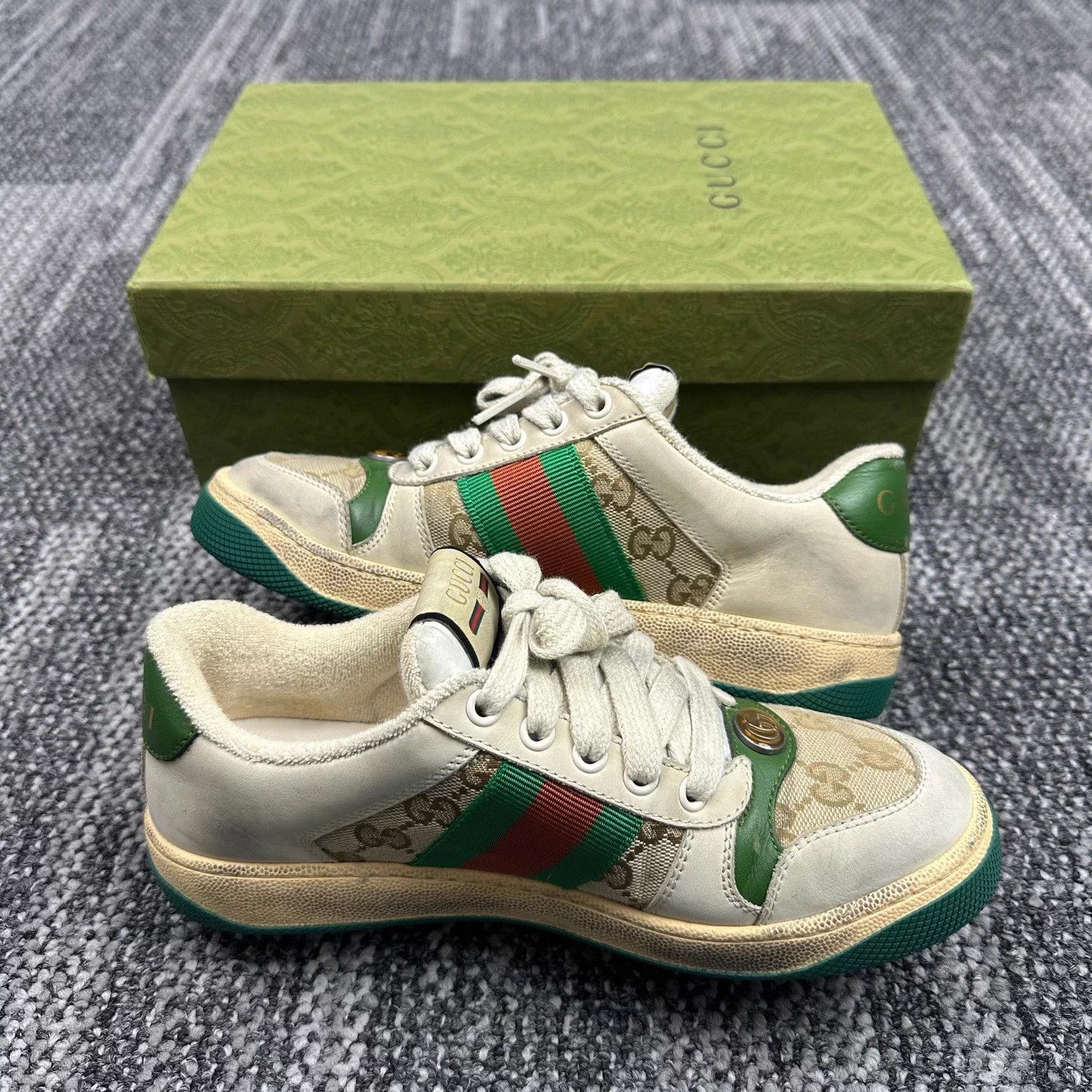 Gucci GUCCI Screener Distressed Sneaker 35/35.5 New Tried On Size US 4.5 / IT 34.5 - 5 Thumbnail