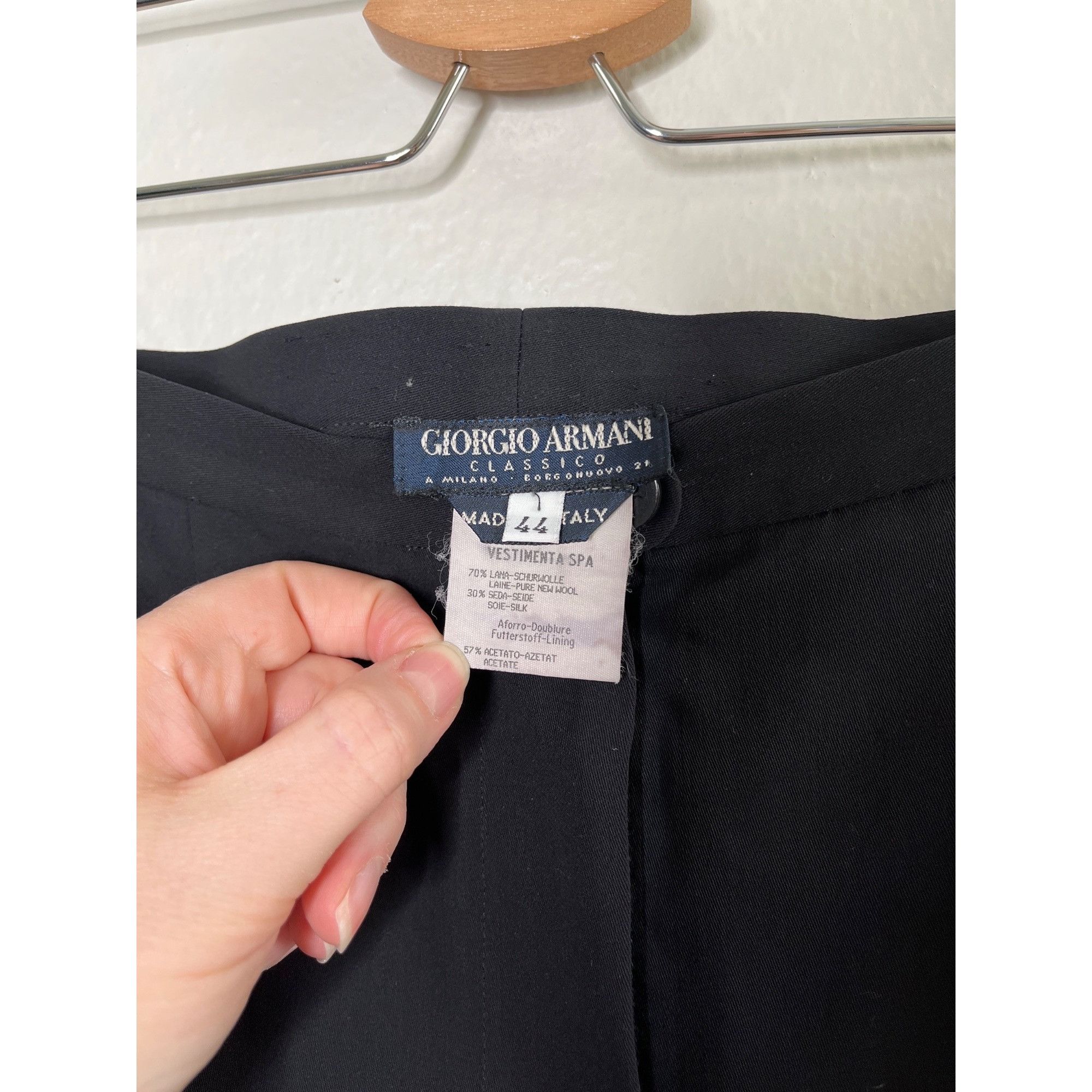 Giorgio Armani Giorgio Armani Classico Womens Black Wool Silk Blend Trouser Size 30" / US 8 / IT 44 - 5 Thumbnail