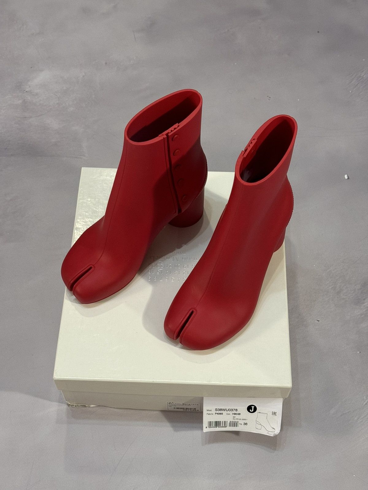 Maison Margiela Eu36 Maison Margiela Recycled Tabi Boots(Red) Size US 6 / IT 36 - 1 Thumbnail