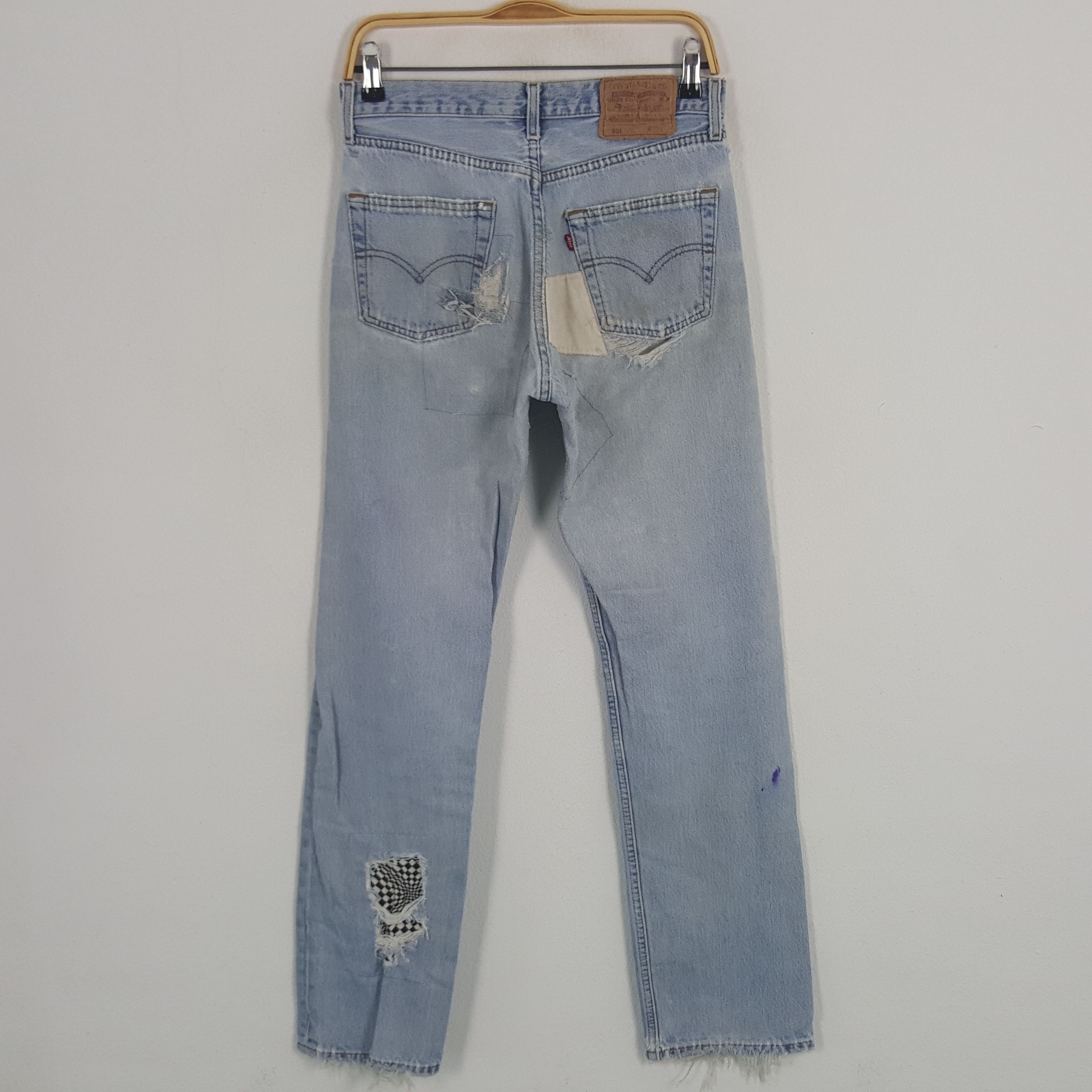 Levi's × Vintage Vintage Levi's 501 Distressed Patch Denim Jeans Size US 28 / EU 44 - 4 Thumbnail