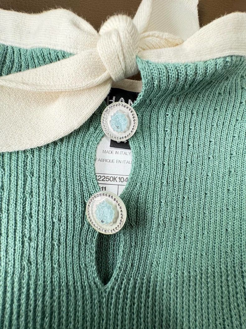 Chanel Chanel Lake blue rhinestone logo rabbit ear bow suspender Size XXS / US 00 / IT 34 - 4 Thumbnail