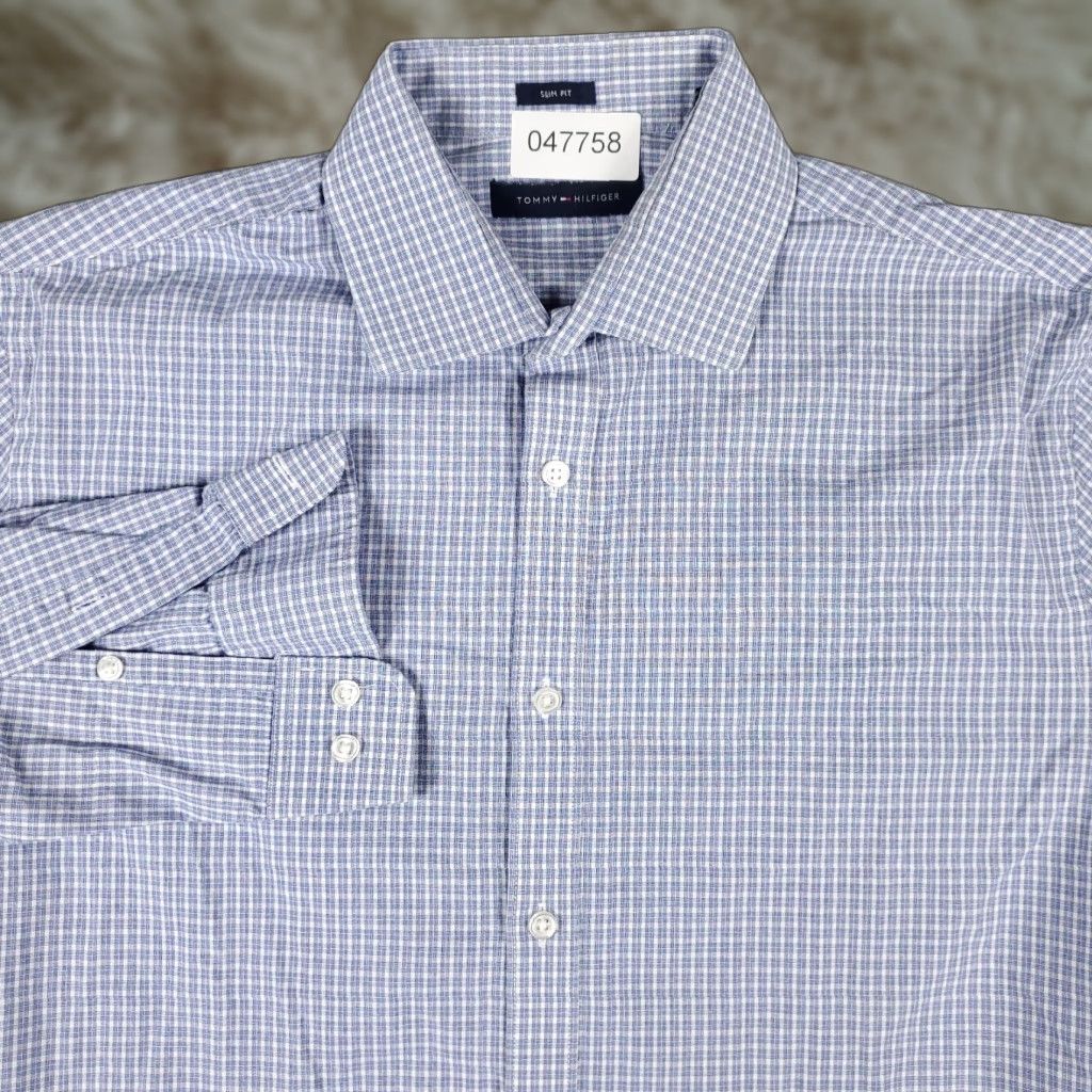 Tommy Hilfiger Tommy Hilfiger Button-Up Shirt Mens Large Blue Plaid Long Sleeve Casual Size US L / EU 52-54 / 3 - 1 Thumbnail