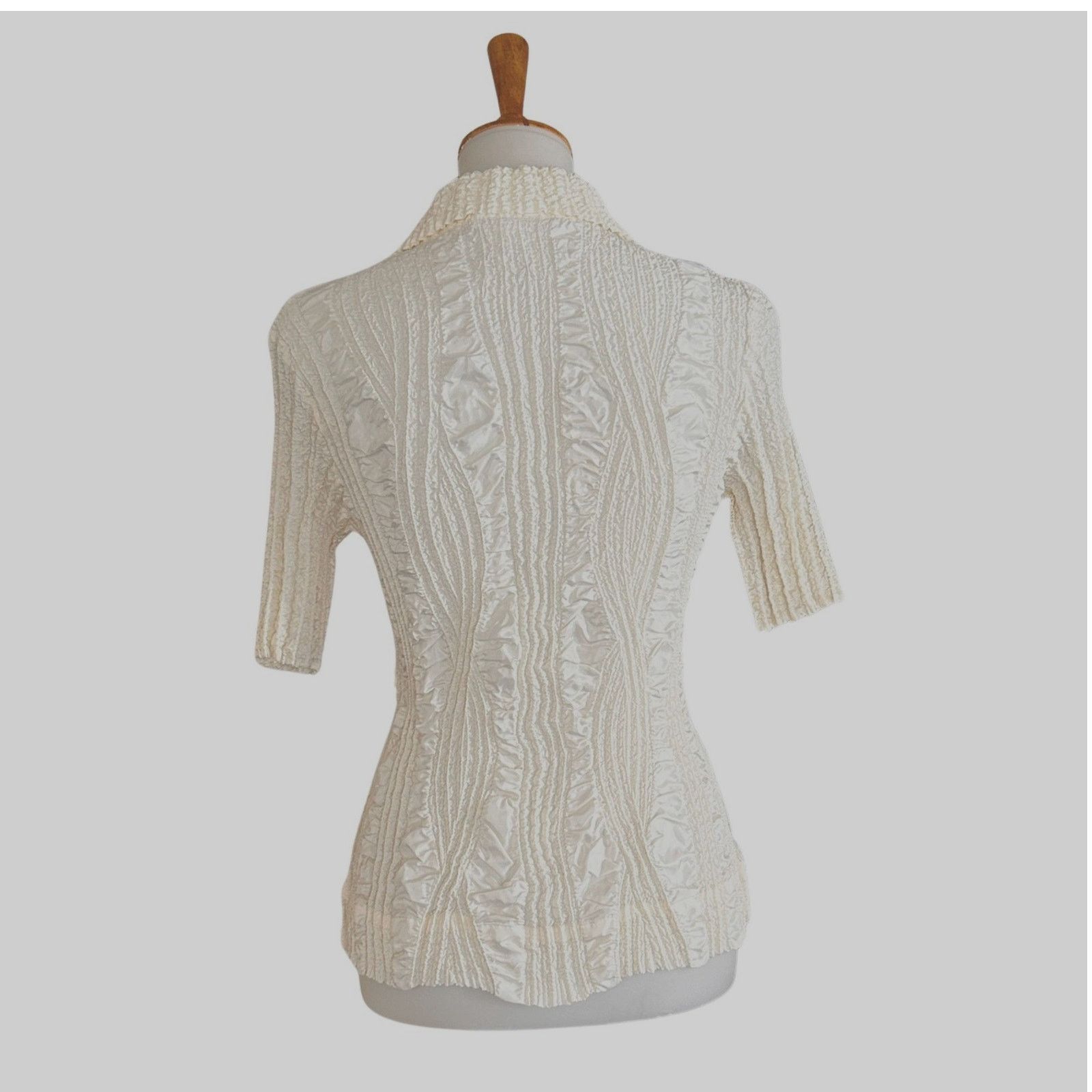 Junya Watanabe Vintage Peplum by Yoshiki Hishinuma Crinkle Pleated Blouse Size S / US 4 / IT 40 - 5 Thumbnail