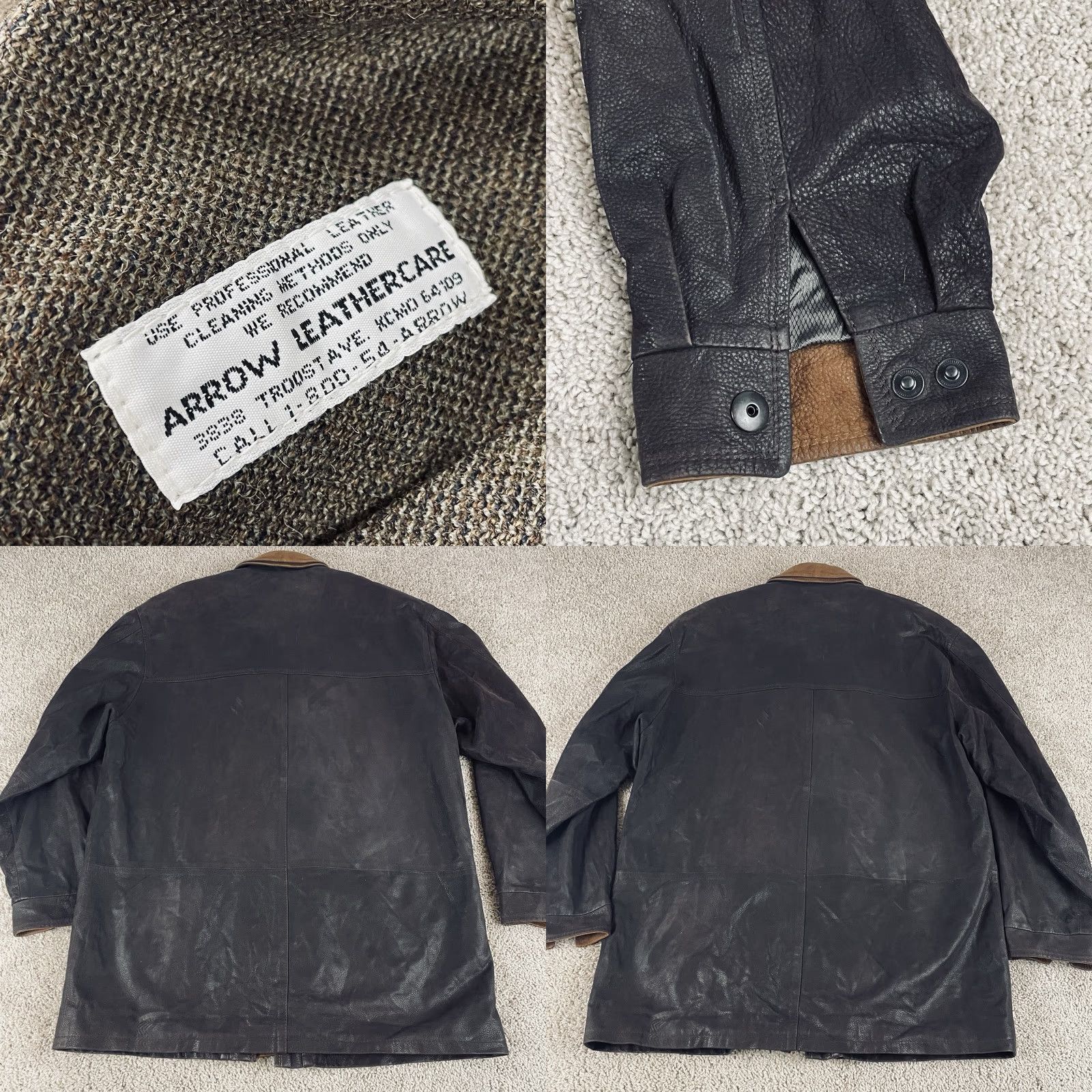 Vintage VINTAGE Remy Leather Jacket 40 Brown Men's Jacket Bomber Coat Snap Zip Lined USA Made 90s 80s Classic Outdoor Casual Size US XXS / EU 40 - 8 Thumbnail
