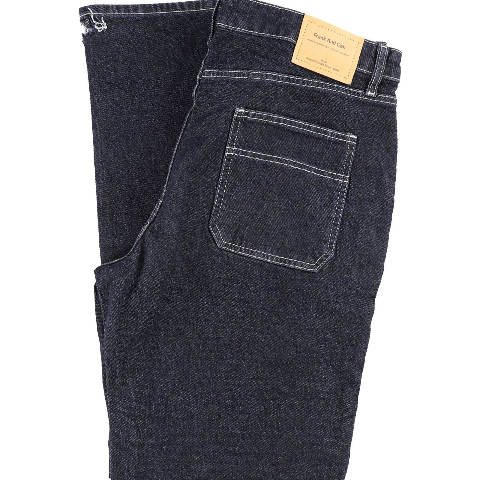 Vintage Frank & Oak Mens Nolan Seamed Regular Straight Leg Jeans, navy, 36W x 34L Size US 36 / EU 52 - 2 Thumbnail