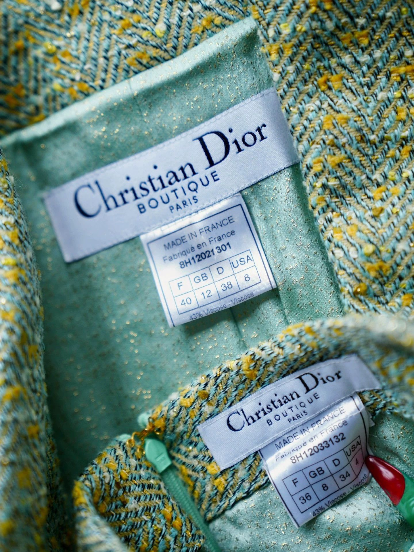Dior Dior 1998 John Galliano Tweed Suit Skirt Belt Set Size M / US 6-8 / IT 42-44 - 3 Thumbnail