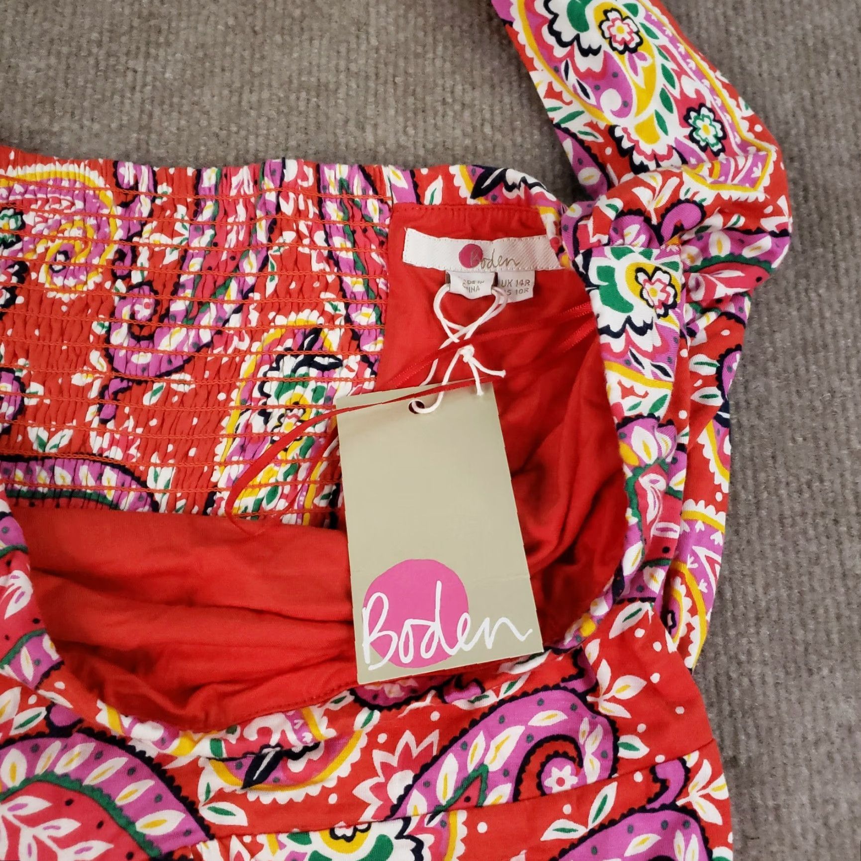 Boden VINTAGE Boden Dress Womens Size 10 Midi Sleeveless Red Paisley Casual Party/Cocktail Travel Size L / US 10 / IT 46 - 7 Thumbnail