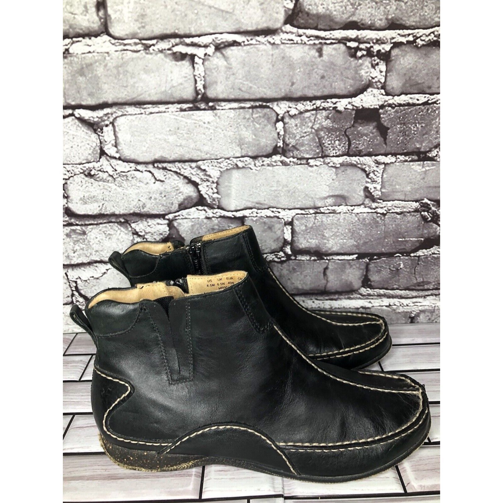 Hush Puppies Hush Puppies Black Leather Side Zip Casual Ankle Booties Wom Size US 8.5 / IT 38.5 - 16 Thumbnail