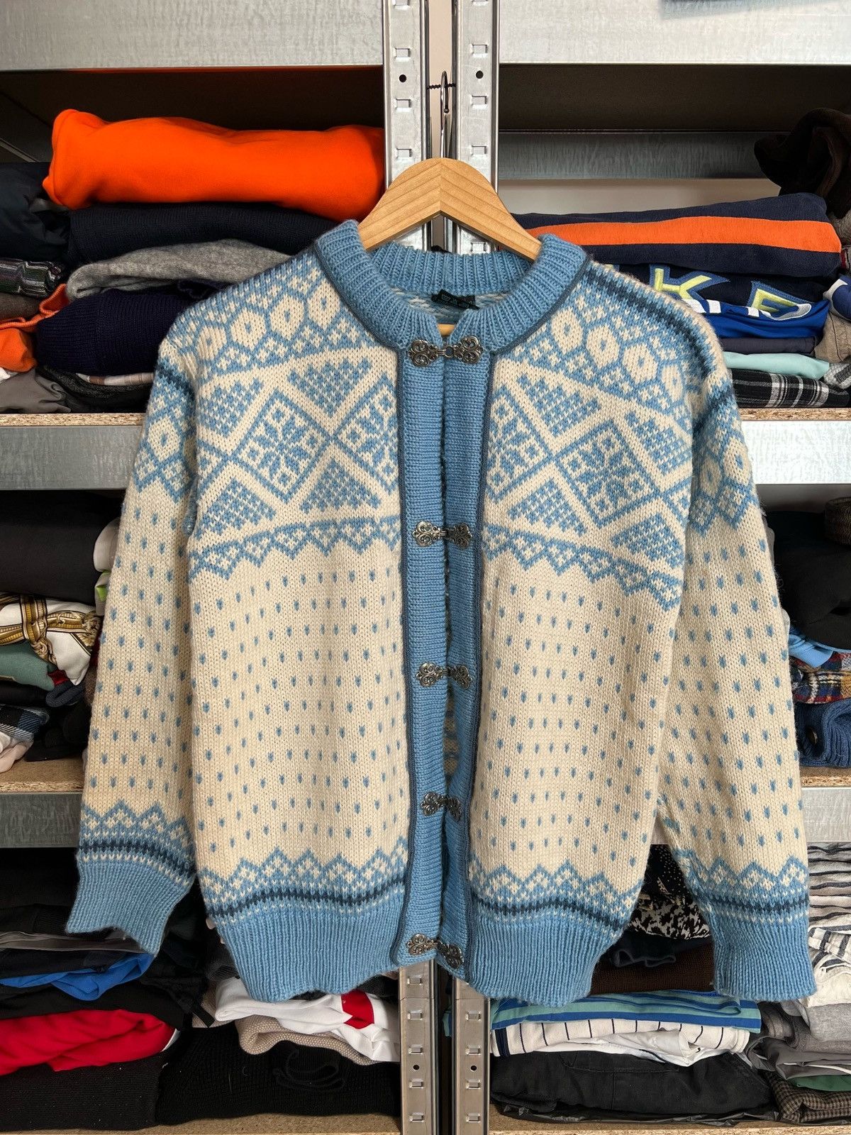 Dale Of Norway × Vintage Vintage Dale of Norway Wool Pewter Cardigan Nordic Sweater Size S / US 4 / IT 40 - 1 Thumbnail