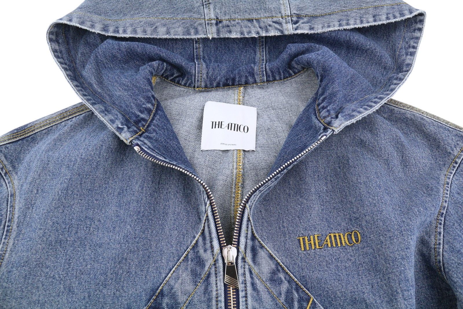 The Attico 38 Blue Faded Denim Bomber Hooded Oversized 86574 Size M / US 6-8 / IT 42-44 - 5 Thumbnail