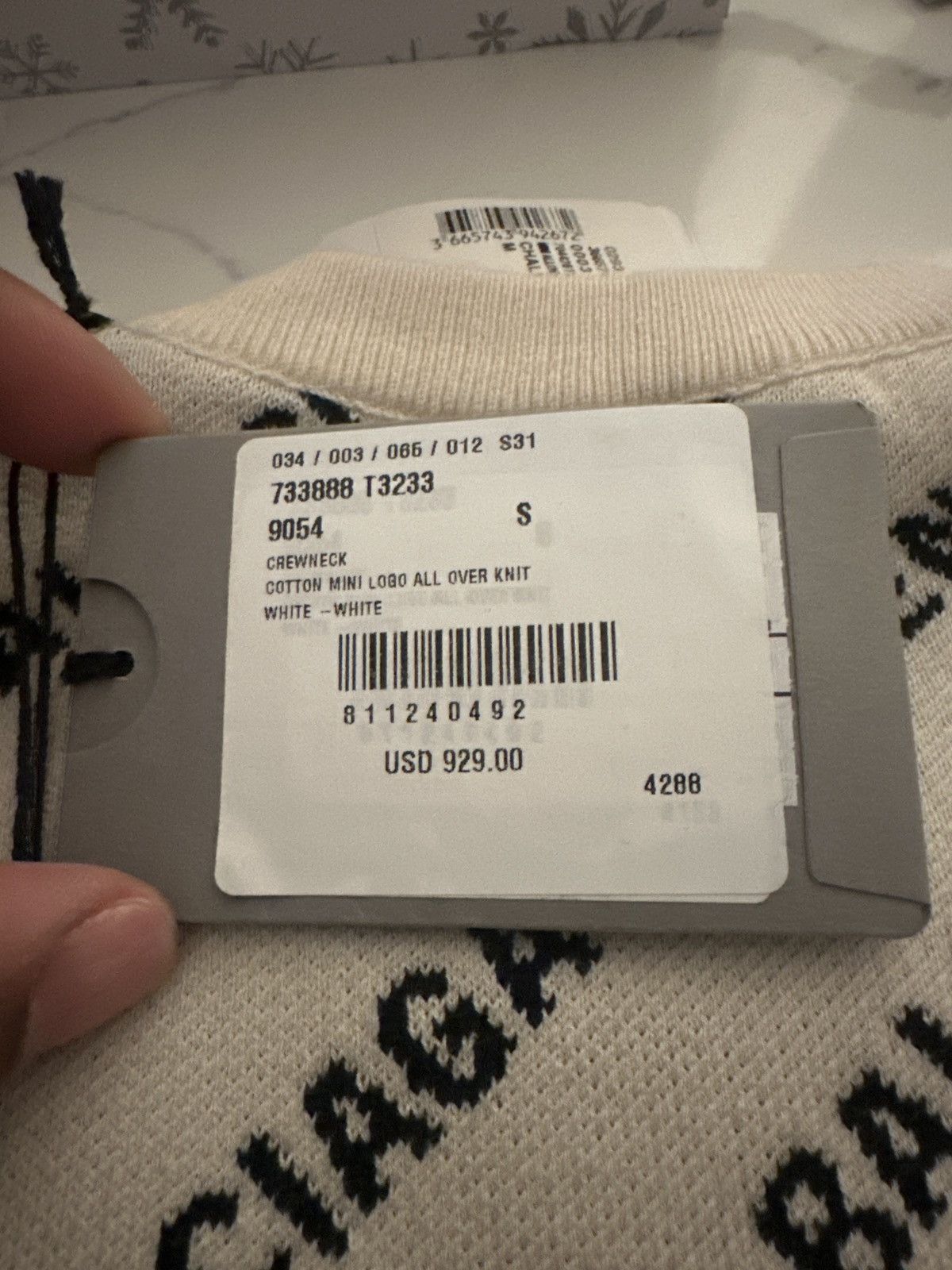 Balenciaga Crewneck cotton mini logo all over knit Size US S / EU 44-46 / 1 - 5 Thumbnail