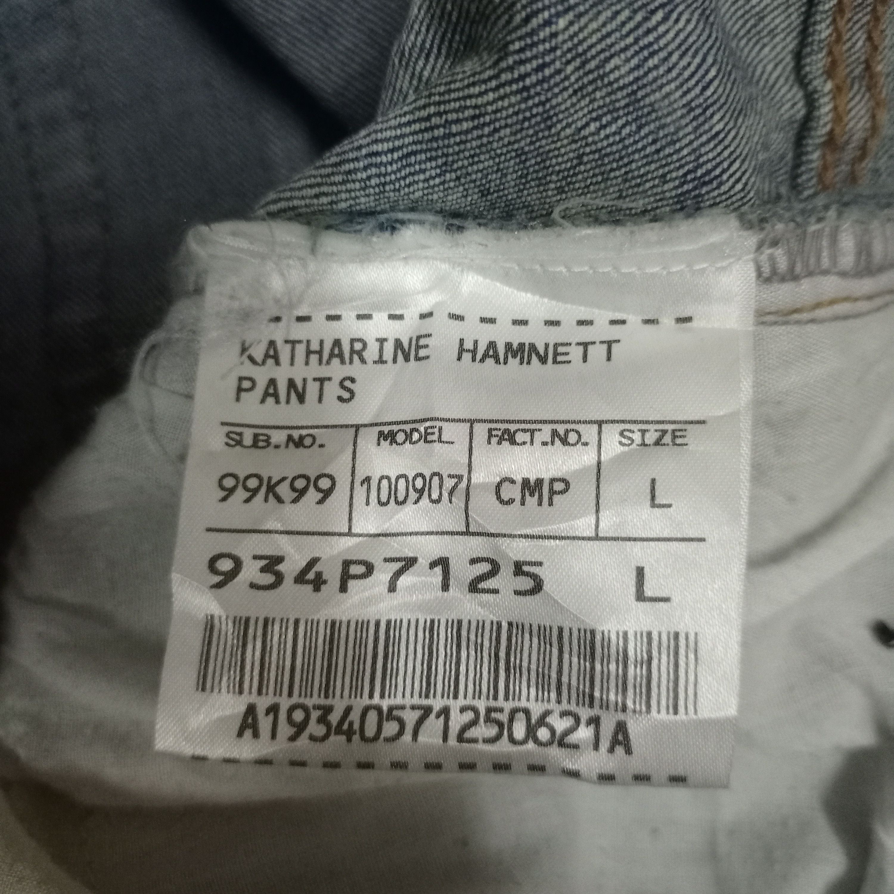 Vintage Katharine Hamnett Blue Wash Ripped Jeans 34x30