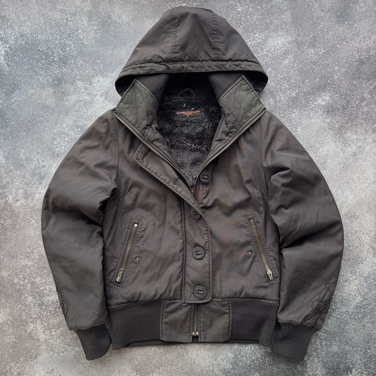Hysteric Glamour Japan Style Vintage Faux Fur Lined Y2K Utility Bomber Jacket Size M / US 6-8 / IT 42-44 - 2 Thumbnail