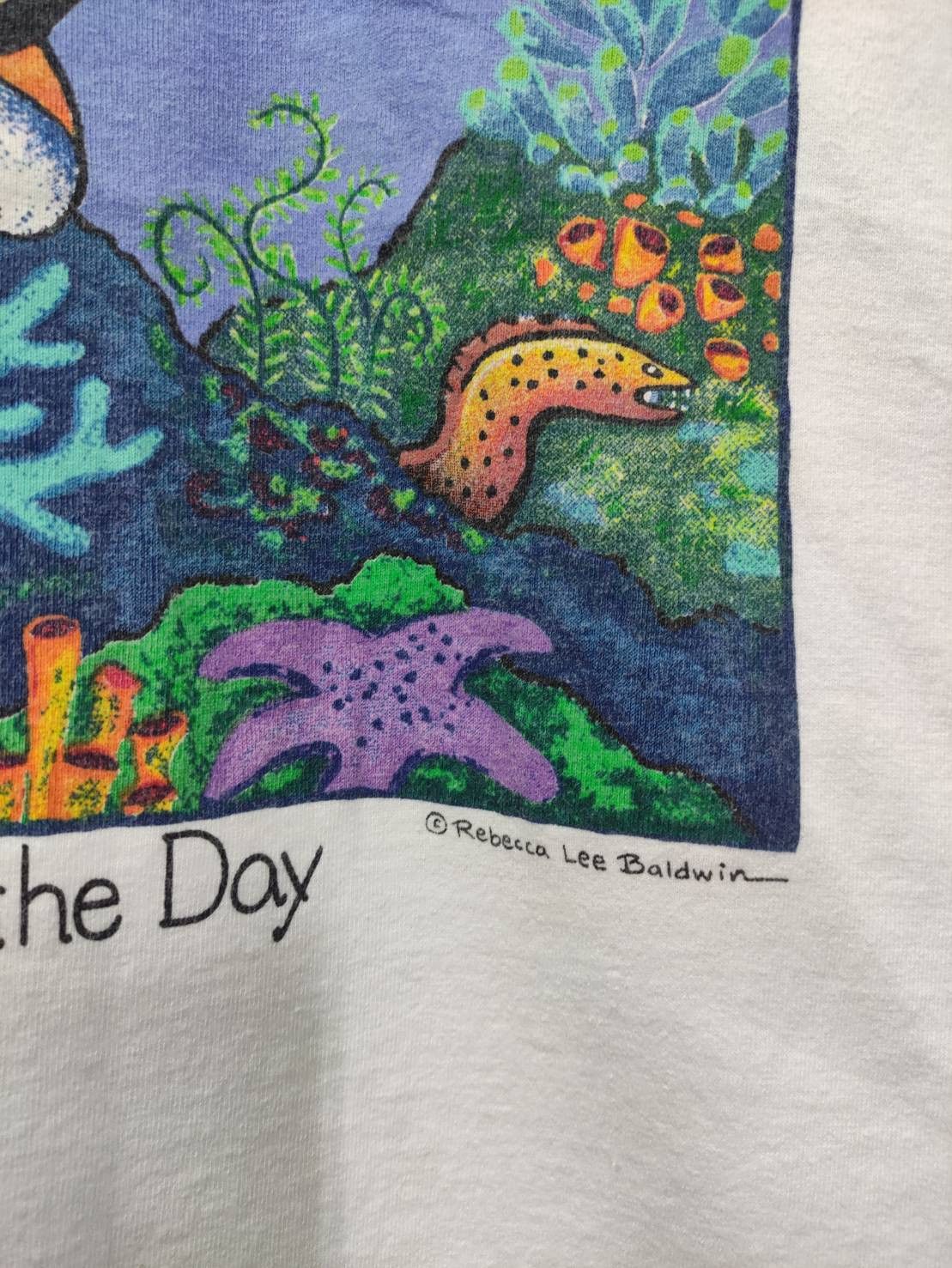 Vintage Vtg 90's Scuba Cat " Catch Of The Day " Funny Art T-Shirt Size US L / EU 52-54 / 3 - 5 Thumbnail
