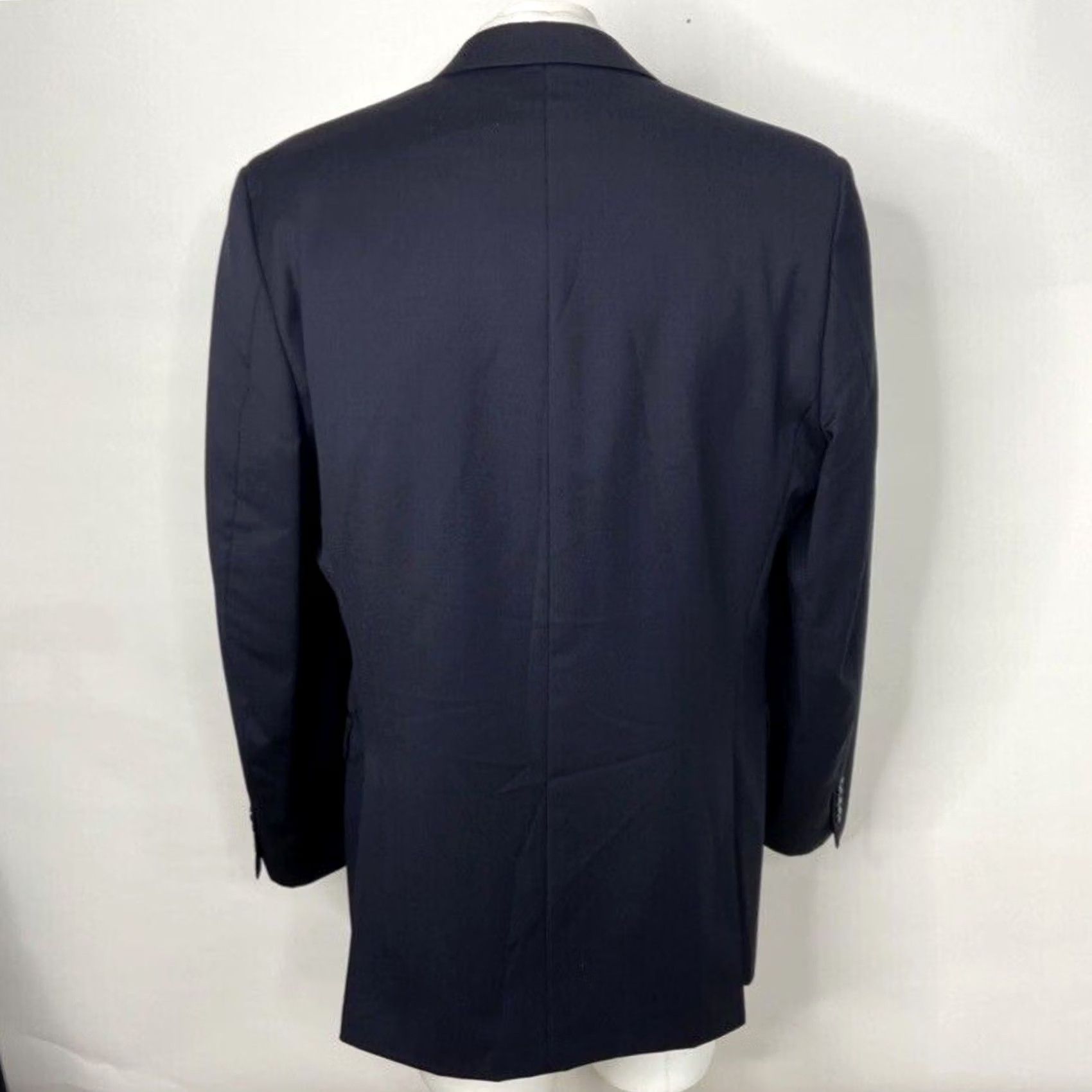 Calvin Klein Calvin Klein Blazer Suit Coat Jacket Blue Long 44L Wool Two-Button Notch Lapel Men's Jacket Size 44R - 3 Thumbnail
