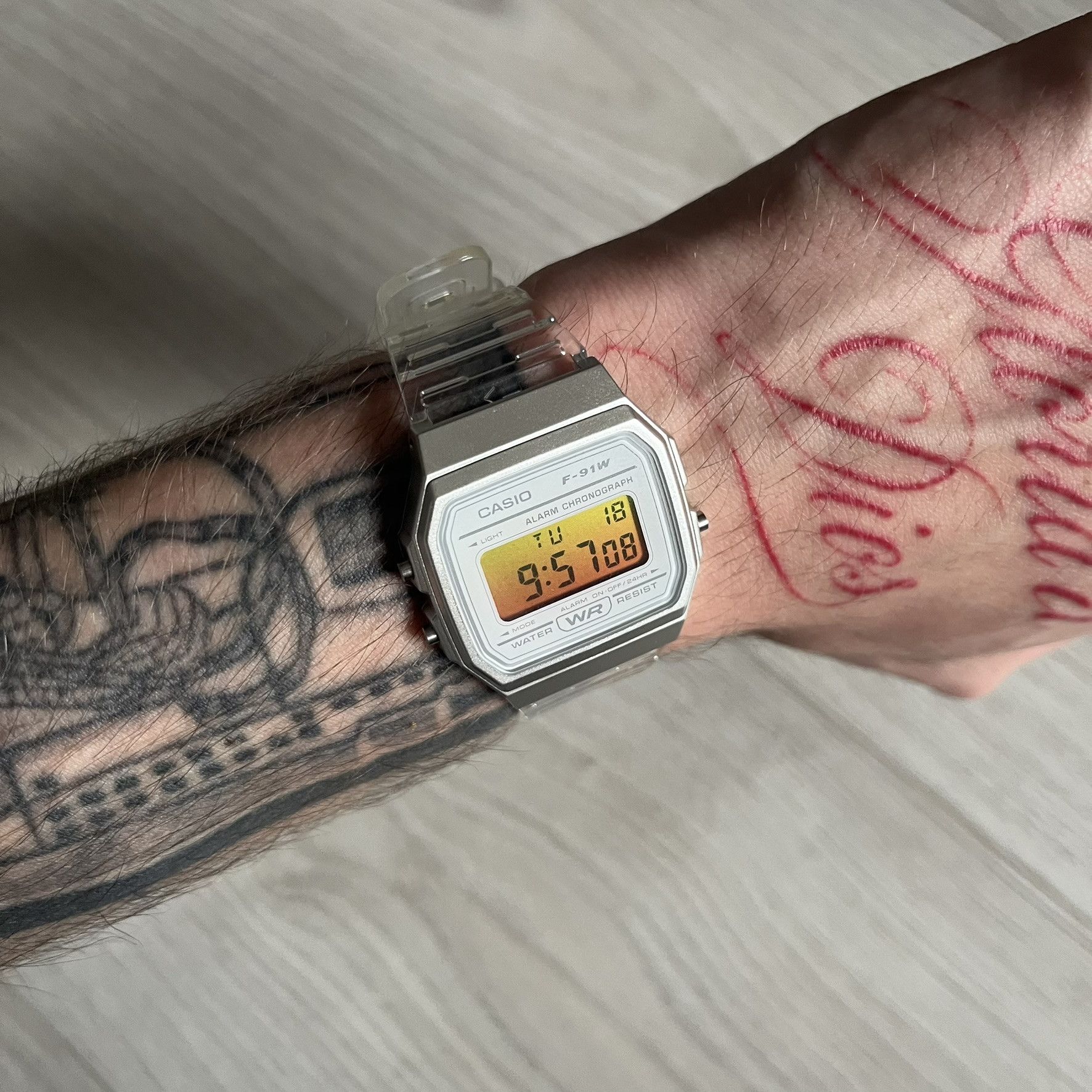 Casio Casio F-91W "Golden Hour" Yellow & Clear Digital Watch Size ONE SIZE - 3 Thumbnail