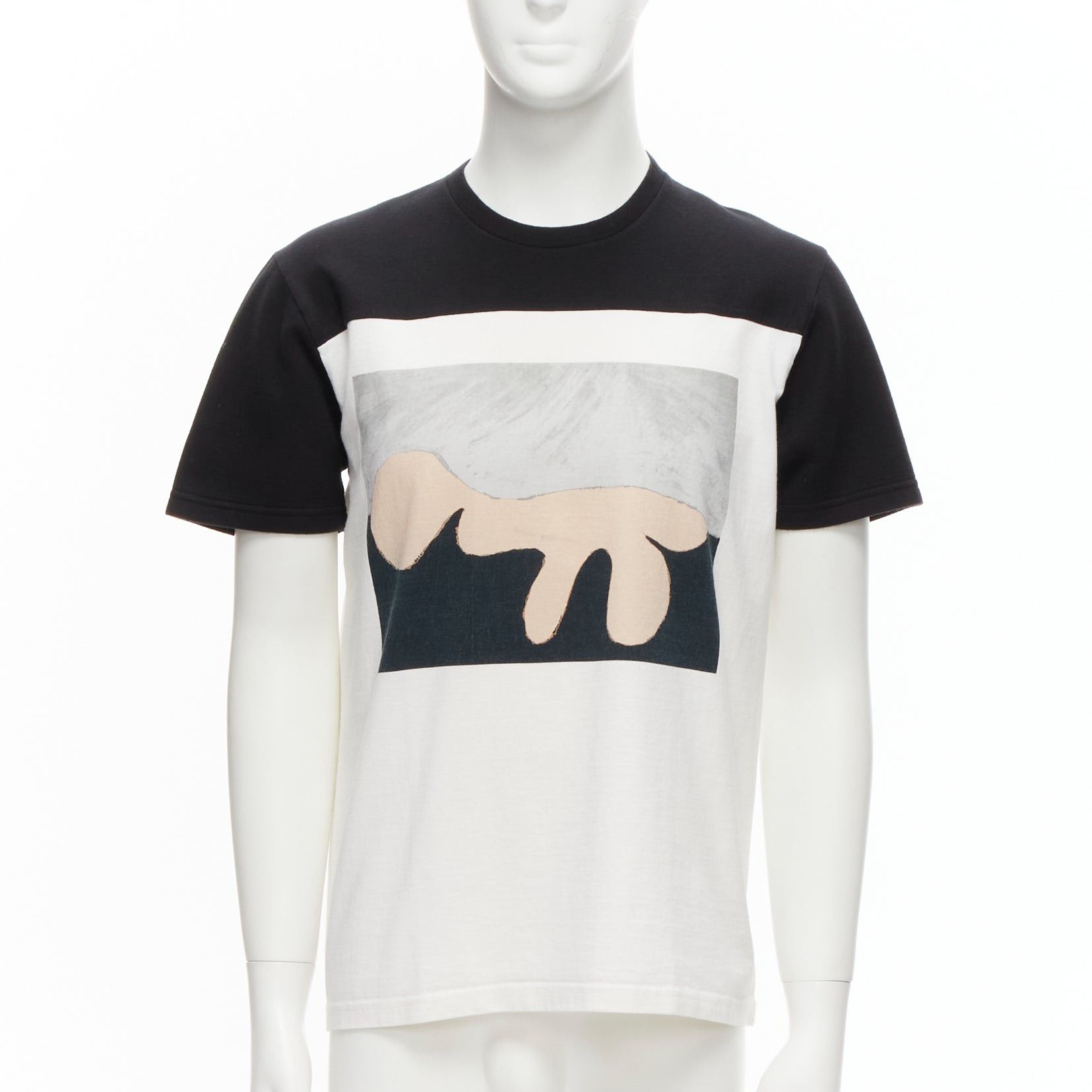 Marni MARNI white black cotton blend abstract portrait print colorblock boxy top IT48 M Size US M / EU 48-50 / 2 - 1 Thumbnail