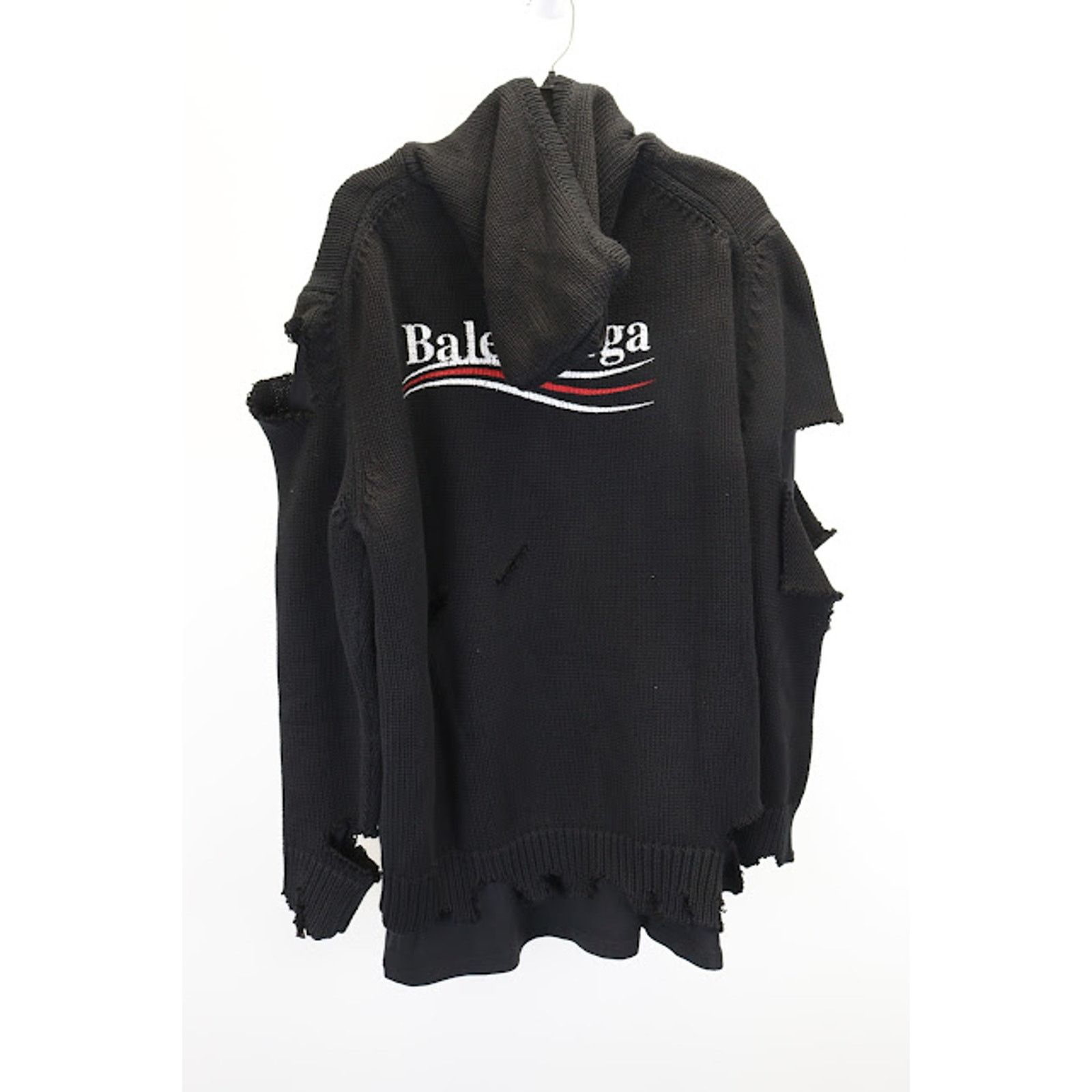 Balenciaga o1rshd1 Distressed Political Campaign Logo Cotton Hoodie Size US S / EU 44-46 / 1 - 3 Thumbnail