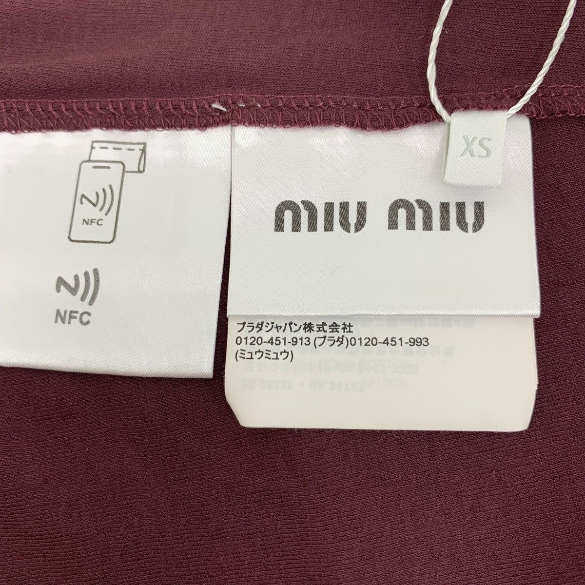 Miu Miu Miu Miu Dark Red Crew Neck Long Sleeve Slim Knit Dress K26WX Size XS / US 0-2 / IT 36-38 - 6 Thumbnail