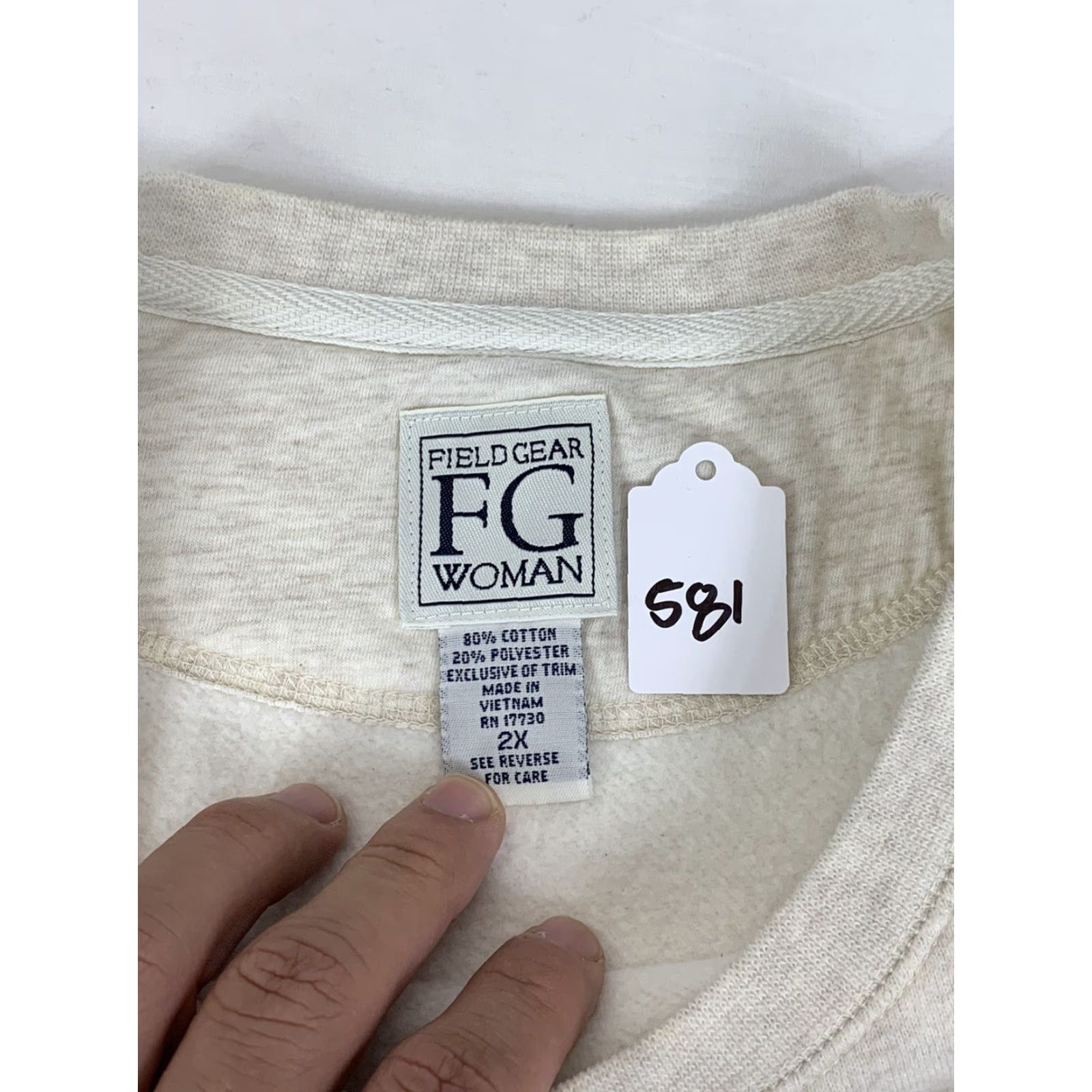 Vintage Field Gear Woman Pullover 2XL Autumn Gray Crew Neck Long Sleeve Casual Sweatshirt Sweater 90s Nature Outdoor Embroidered Cotton Blend Size XXL / US 16-18 / IT 52-54 - 8 Thumbnail