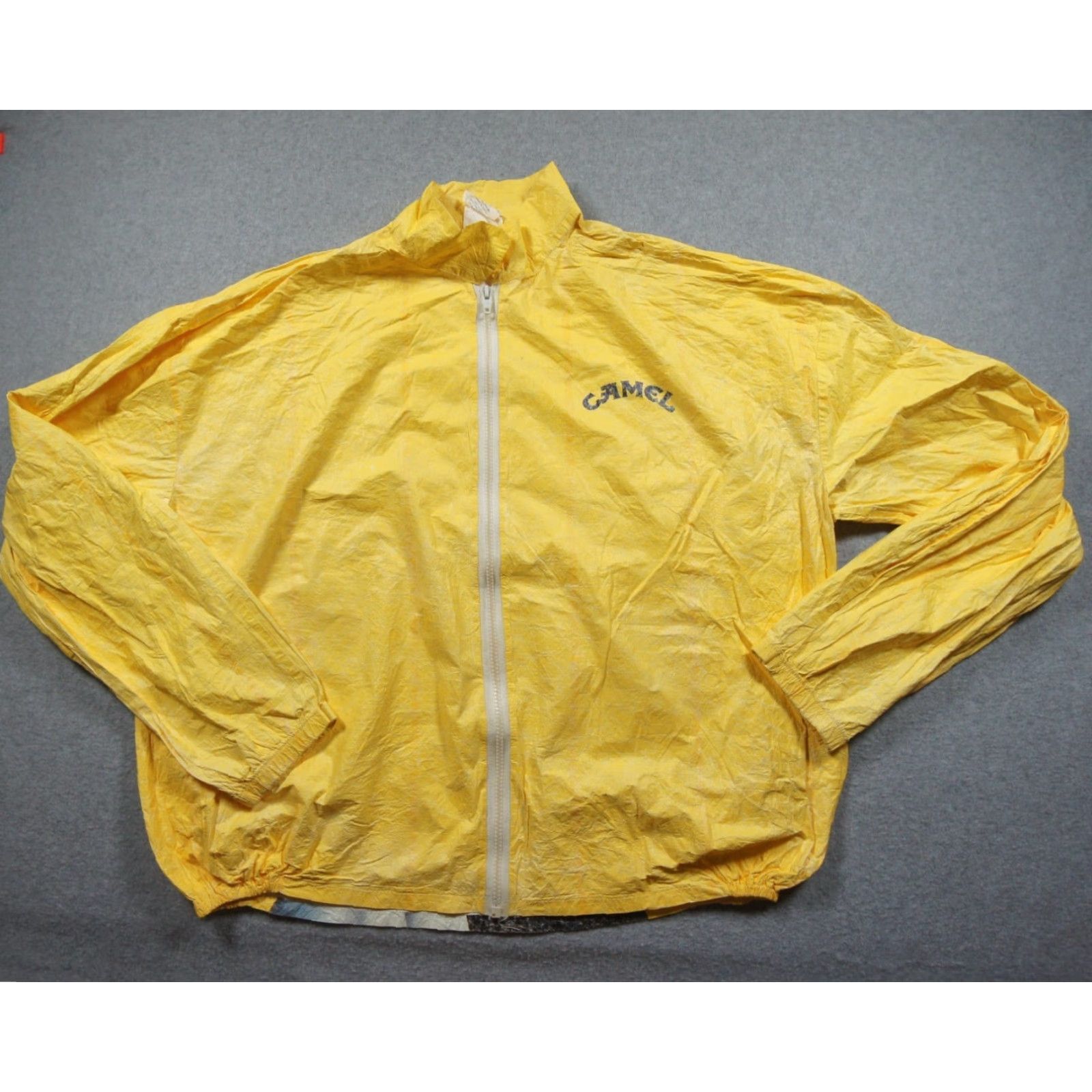 Camel VINTAGE Camel Cigarette Jacket Mens XL Yellow Tyvek Lightweight Ultra Thin Windbreaker Coat Short Mid-Length? Size US XL / EU 56 / 4 - 3 Thumbnail