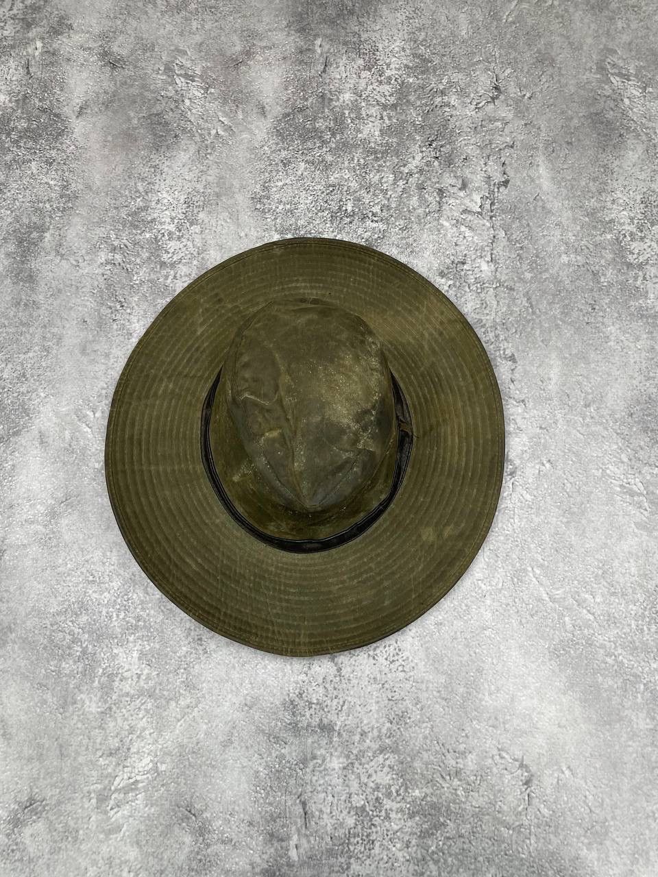 Barbour Barbour Men Waxed Bucket Hat Olive Green Classic Outdoor Hat Size 28 - 1 Thumbnail