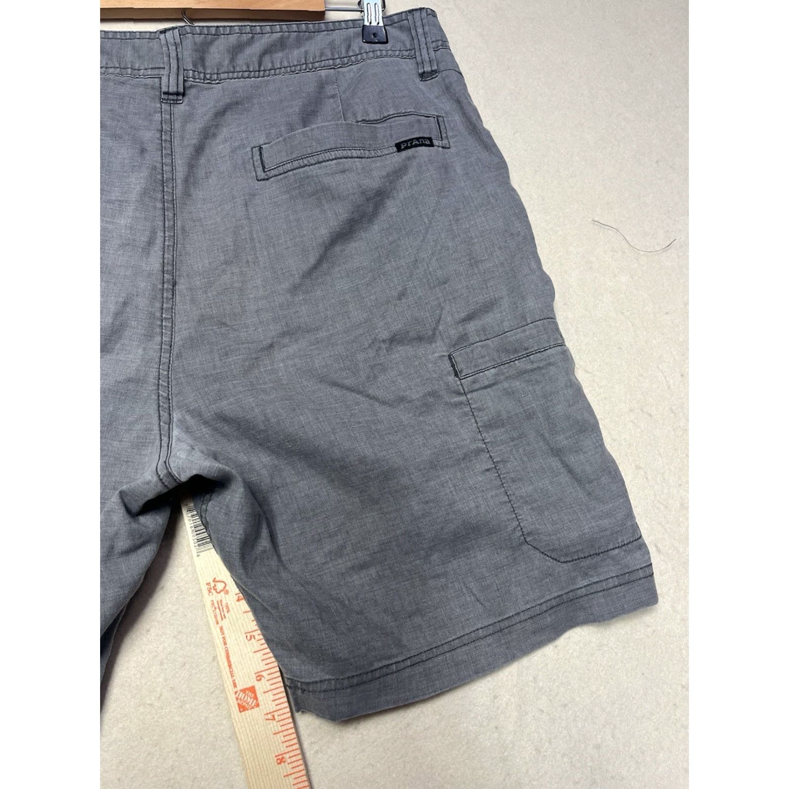 Prana Prana Men Shorts 35x8 Gray Lightweight Chino Breathable Pockets Logo Preppy Flexible Regular Cotton Blend Microfiber Casual Outdoor Hiking Size US 35 - 6 Thumbnail
