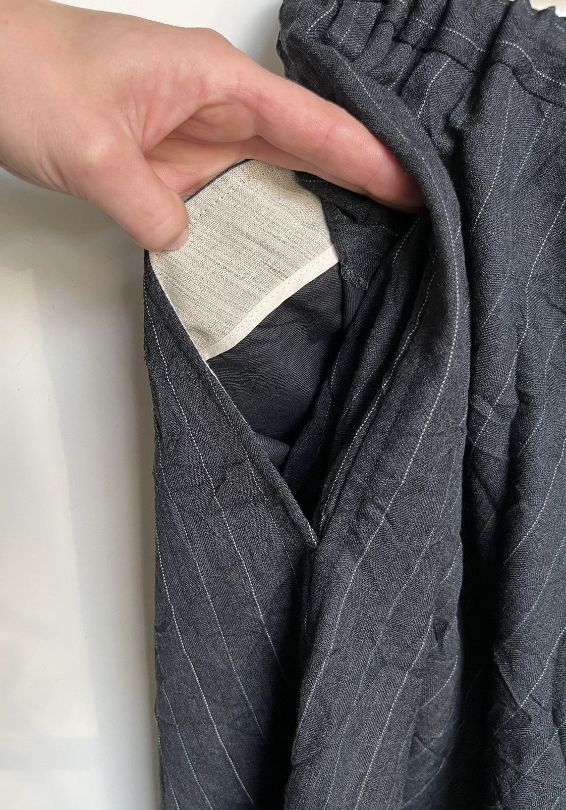 Y's × Yohji Yamamoto Vintage Wide Pinstripe Hakama Pants Size 27" / US 4 / IT 40 - 6 Thumbnail