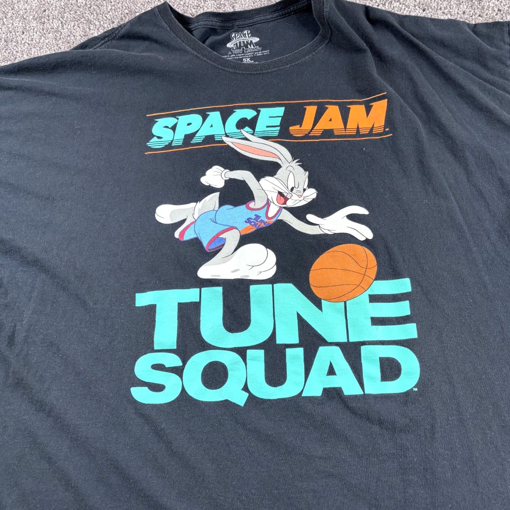 Vintage Space Jam T-shirt Size 5X Black Bugs Bunny Tune Squad Basketball Graphic Tee Shirt Men 90s Logo Tee Size US XXL / EU 58 / 5 - 2 Thumbnail