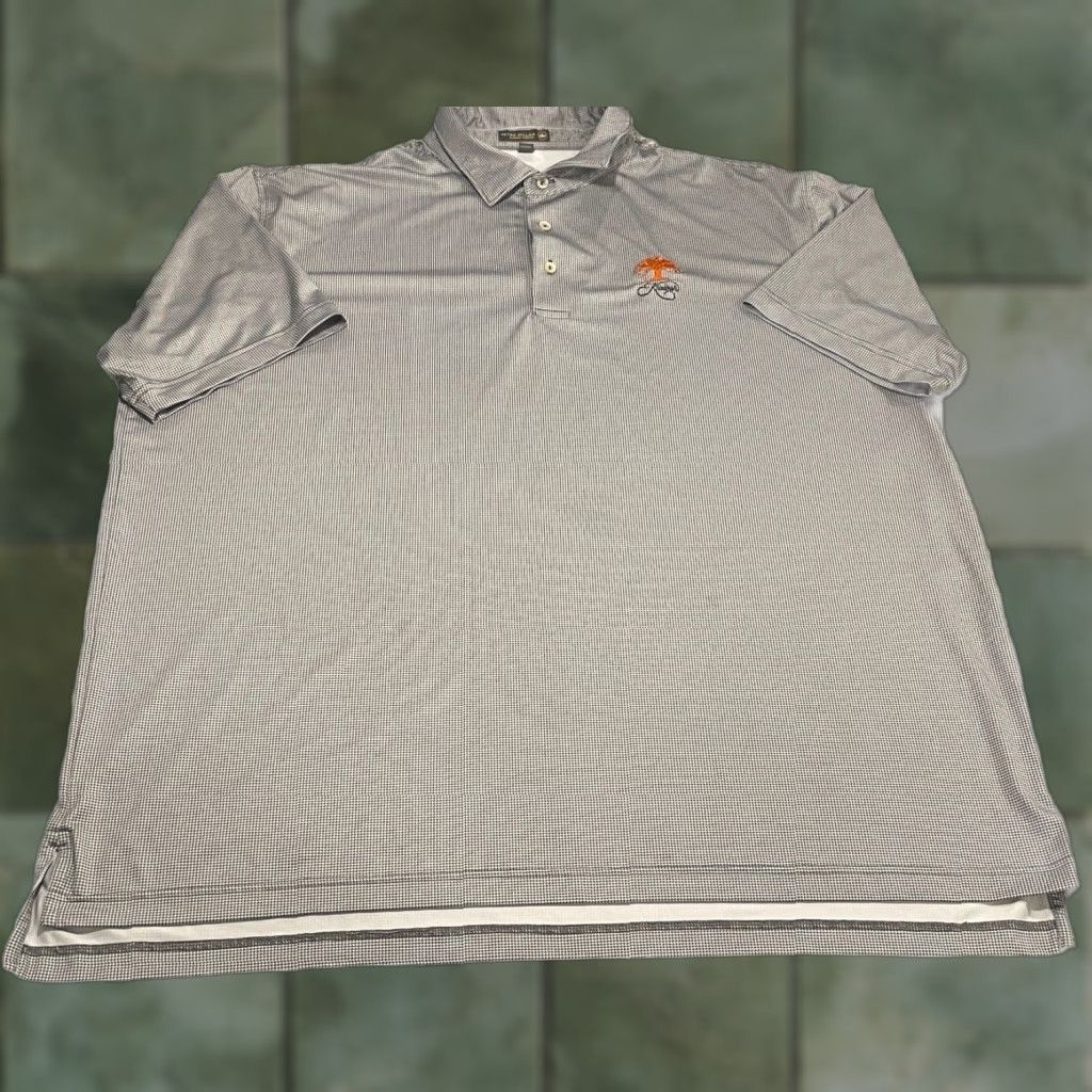 Peter Millar Peter Millar Polo Shirt Summer Comfort Men XXL Golf Black White Houndstooth Pattern Size US XXL / EU 58 / 5 - 1 Thumbnail