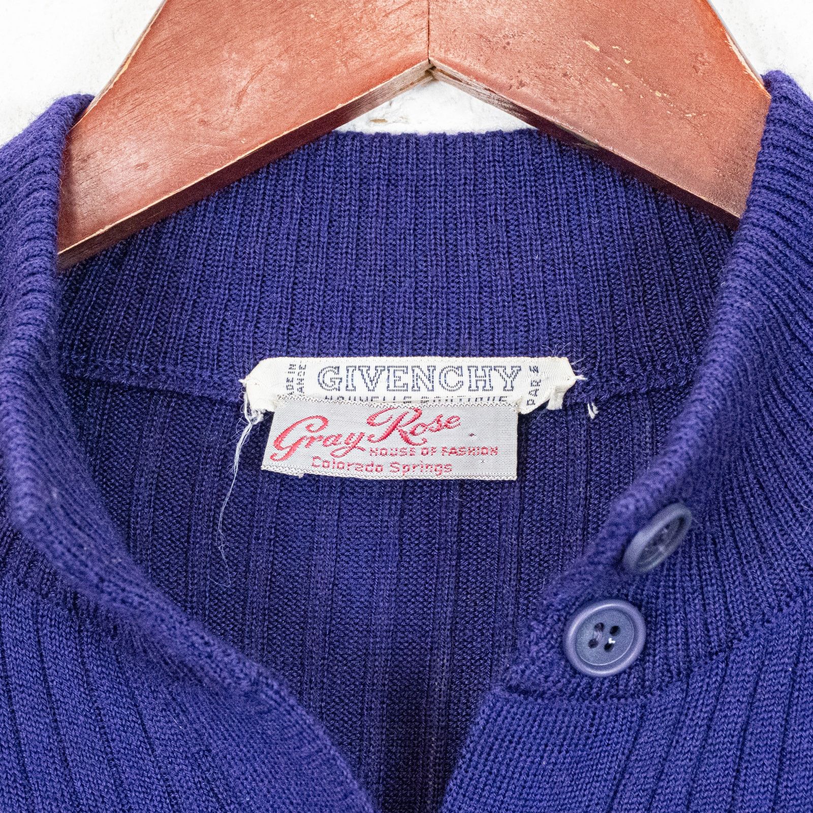 Givenchy Vintage 70s Givenchy Ribbed Knit Cardigan Sweater Cashmere Size S / US 4 / IT 40 - 3 Thumbnail