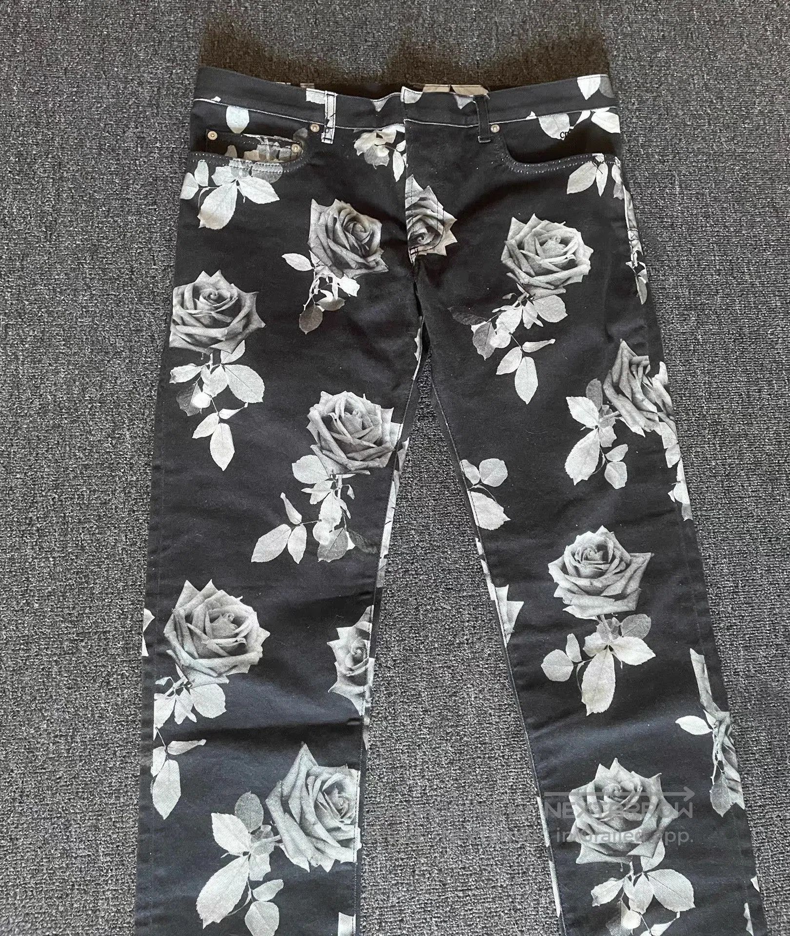 Dior Floral Print Denim Pants. Size US 36 / EU 52 - 2 Thumbnail