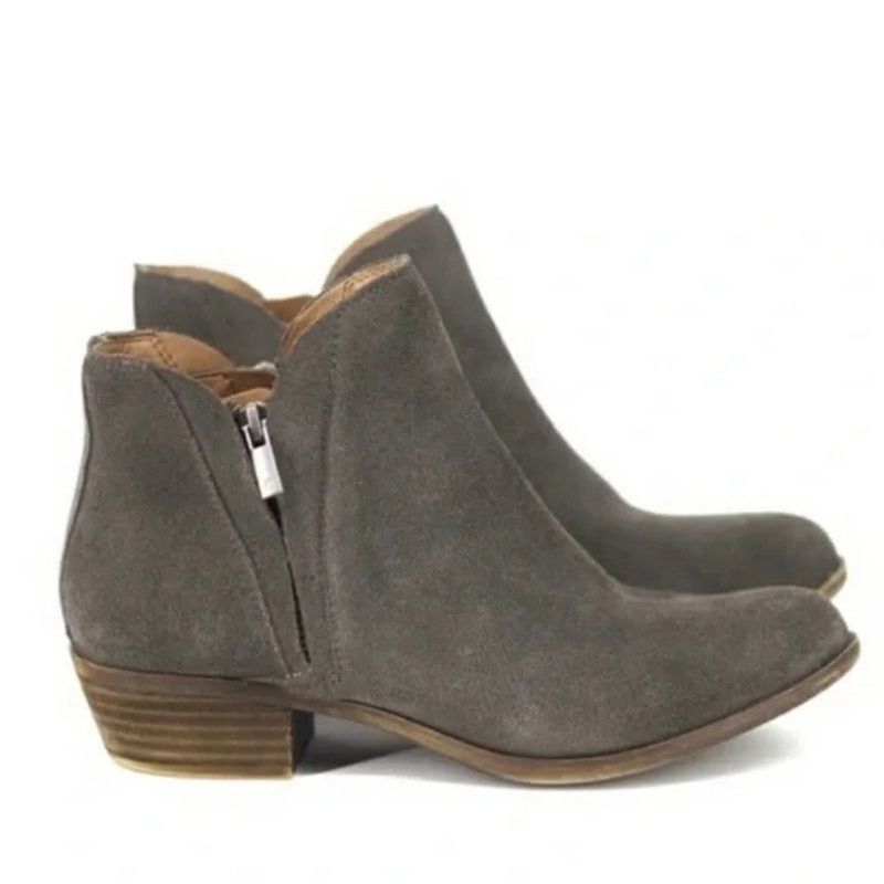 Lucky Brand Lucky Brand | Brenon Gray Suede Distressed Ankle Bootie Size US 9 / IT 39 - 1 Thumbnail
