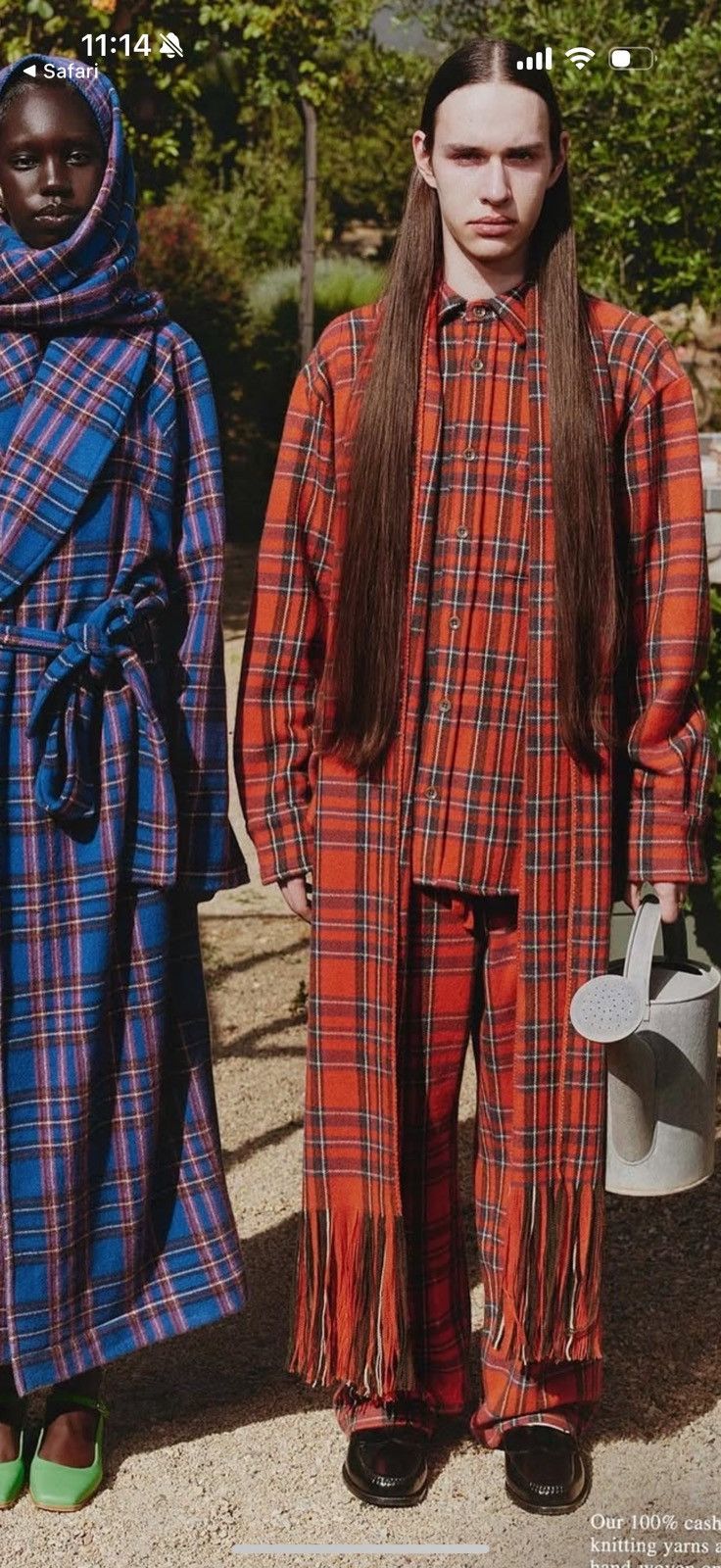 The Elder Statesman $2,795 Cashmere Flame Tartan Lounge Pants Size US 34 / EU 50 - 3 Thumbnail