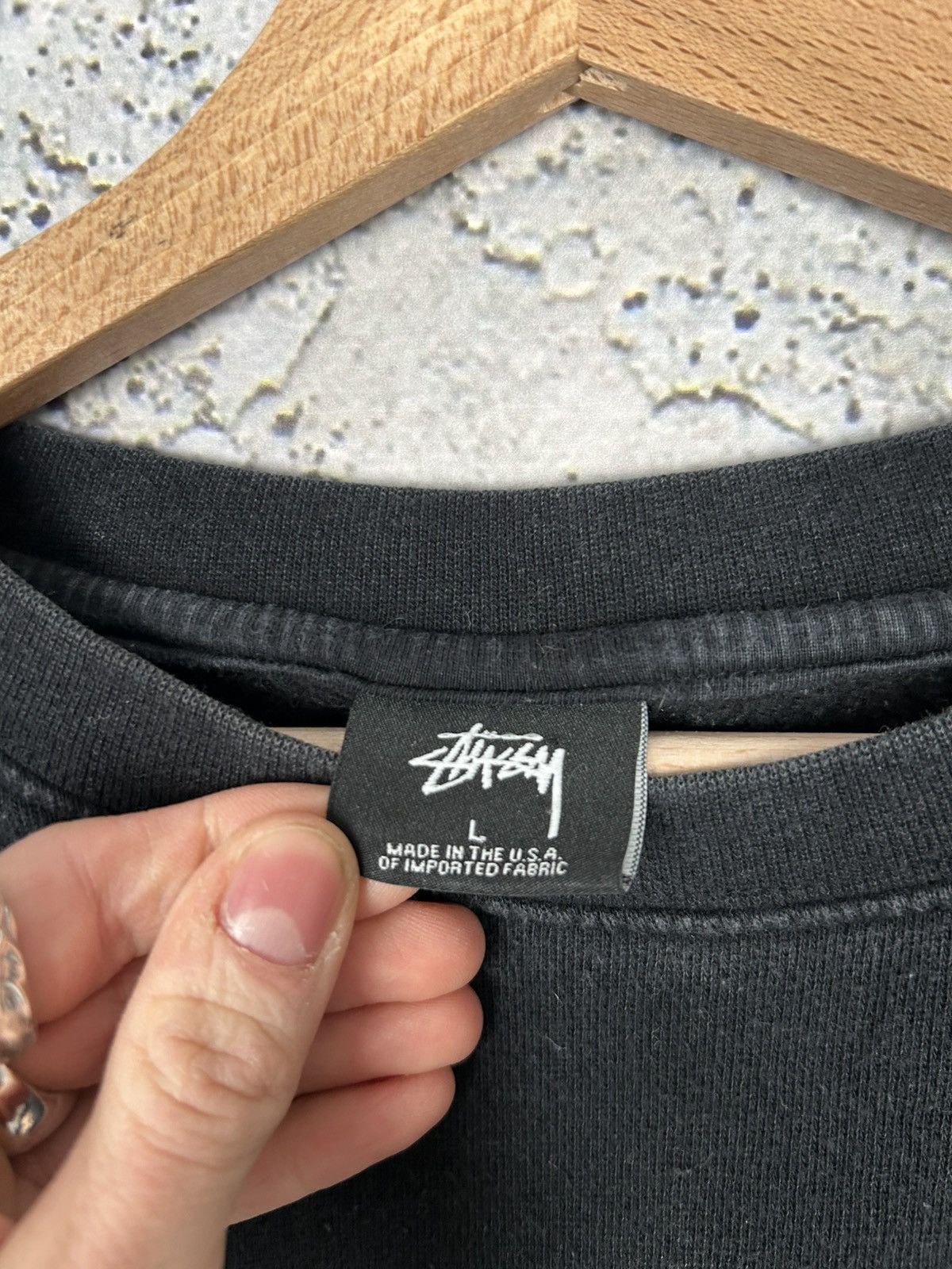 Stussy Vintage Stussy Made in USA Black Baggy Crewneck 90s Rare Size US L / EU 52-54 / 3 - 5 Thumbnail
