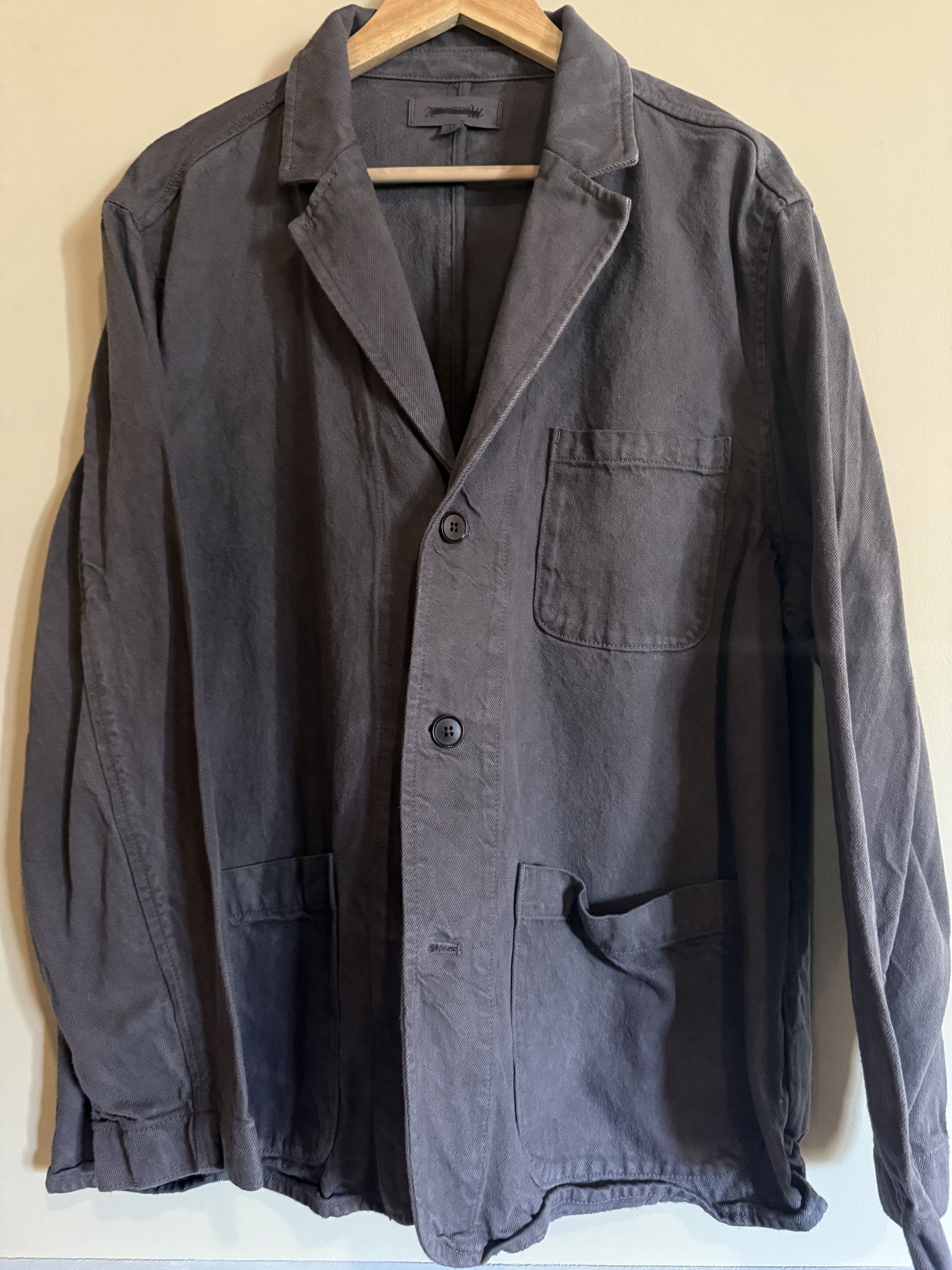 Madewell Madewell Cotton/Hemp Garment Dyed Gray Sport Coat XL Size 42R - 1 Thumbnail