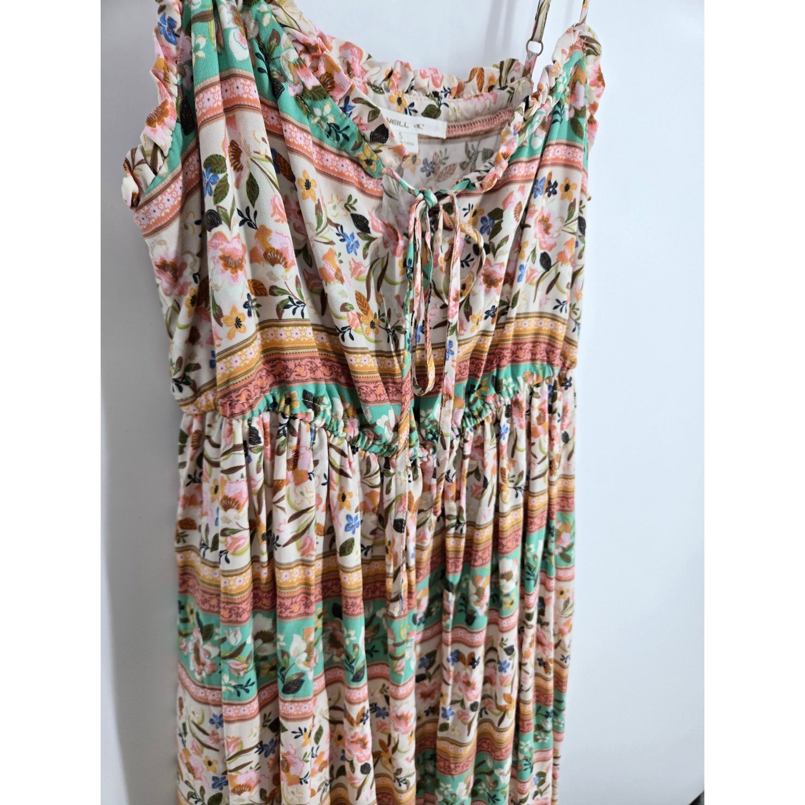 O'Neill NWT O'Neill Delena Sun Dress with Drawstring V-Neck Tapioca Size S / US 4 / IT 40 - 14 Thumbnail
