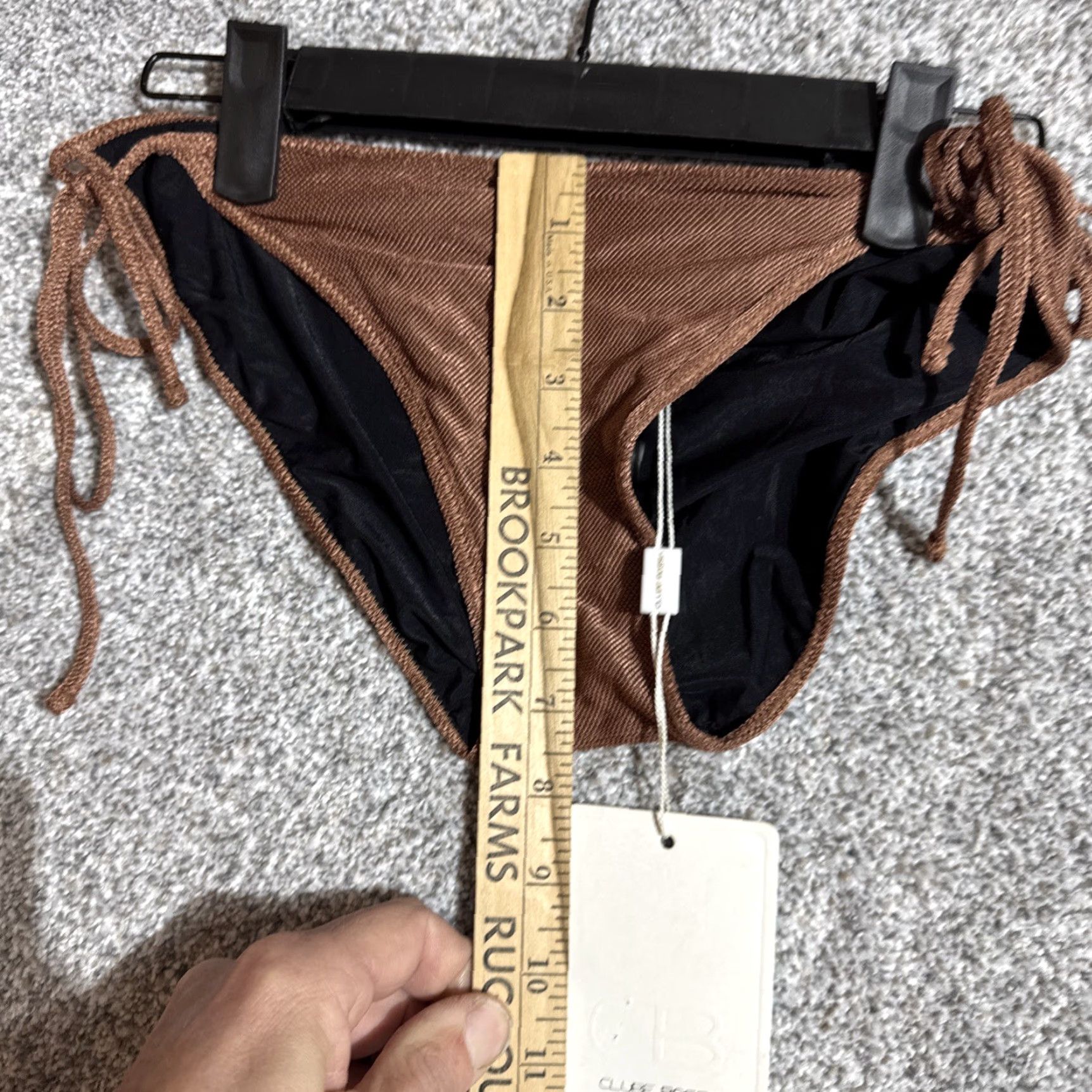 Vintage Clube Bossa Bikini Bottom Large Velour Brazilian Cheeky Tie Side Women Size 36" / US 14 / IT 50 - 4 Thumbnail