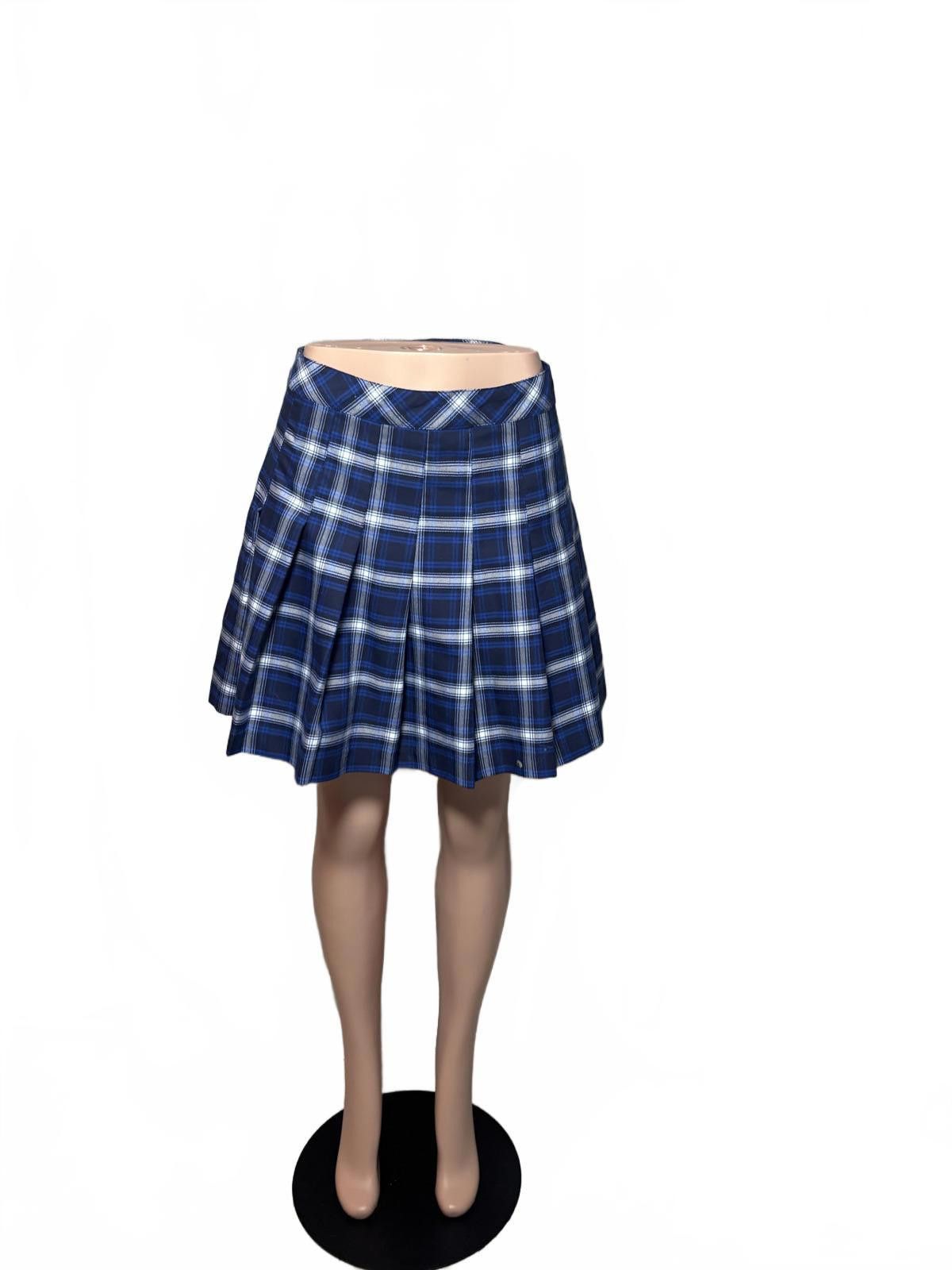 The Unbranded Brand Y2kBlue Plaid Pleated MiniSkirt/Preppy/Schoolgirl Aesthetic6 Size 28" / US 6 / IT 42 - 2 Thumbnail