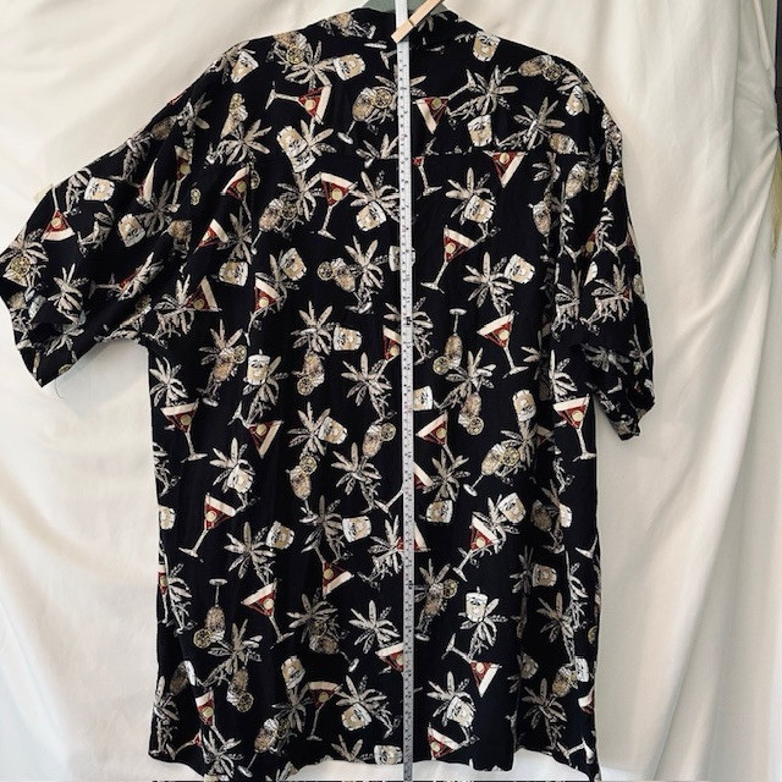 Other Imprints Hawaiian Button XXL Shirt, Black w/Cocktails/Trees Size US XXL / EU 58 / 5 - 4 Thumbnail
