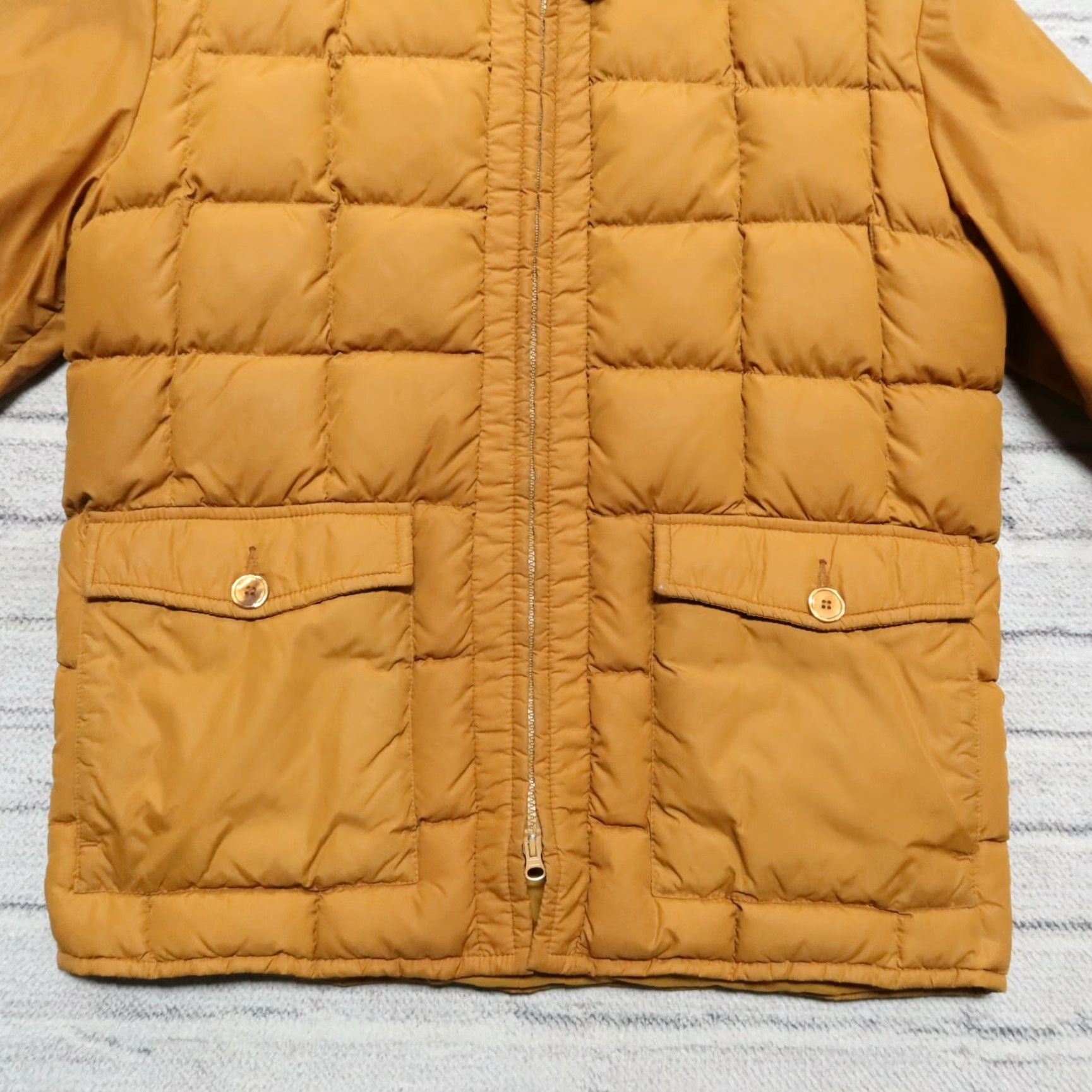 Eddie Bauer VINTAGE Eddie Bauer Quilted Down Jacket Men's Mustard 42 Nylon Skyliner Goose Rising Sun 70s Size US XS / EU 42 / 0 - 4 Thumbnail