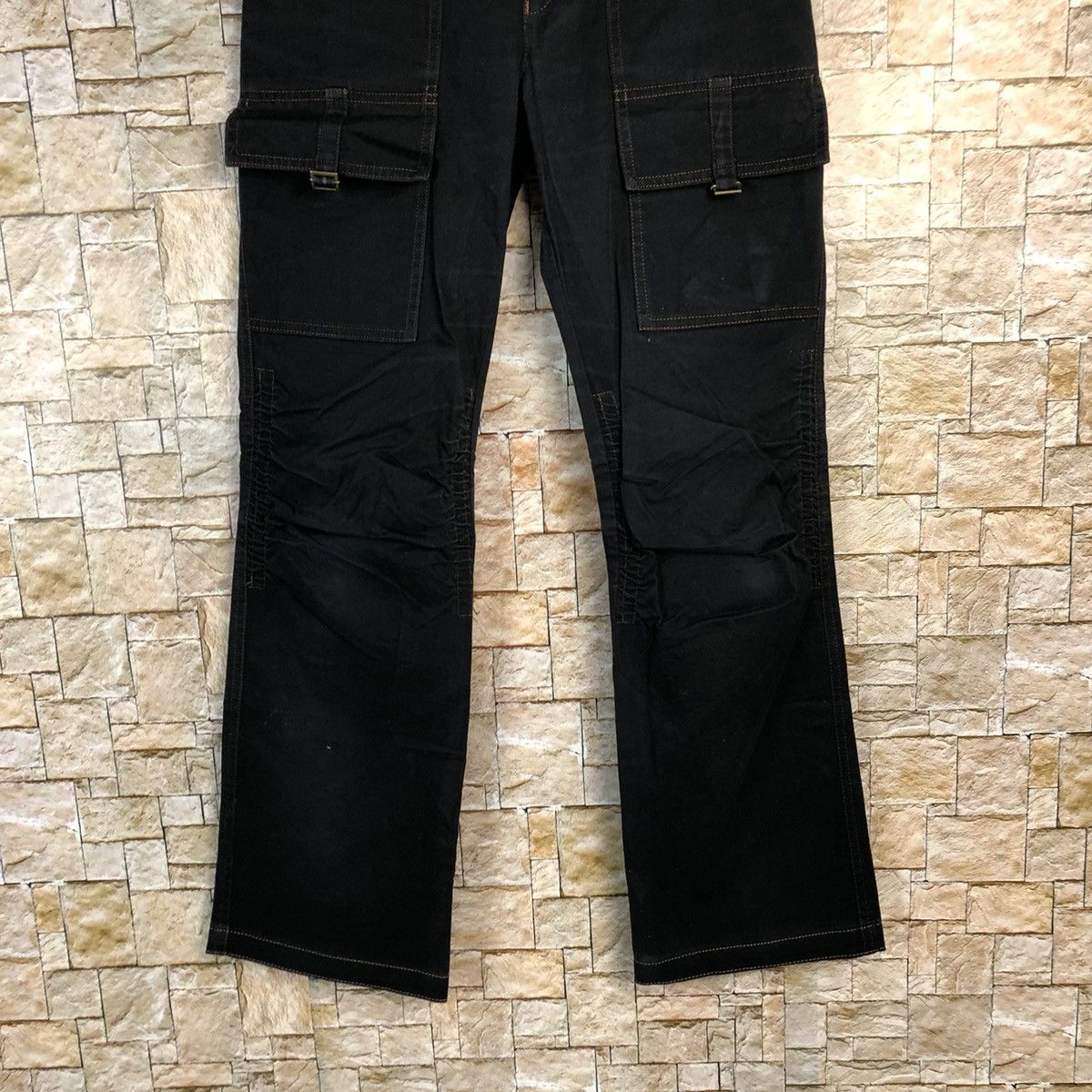 Japanese Brand Una Class Black Cargo Multipocket Pants #A729 Size 26" / US 2 / IT 38 - 3 Thumbnail