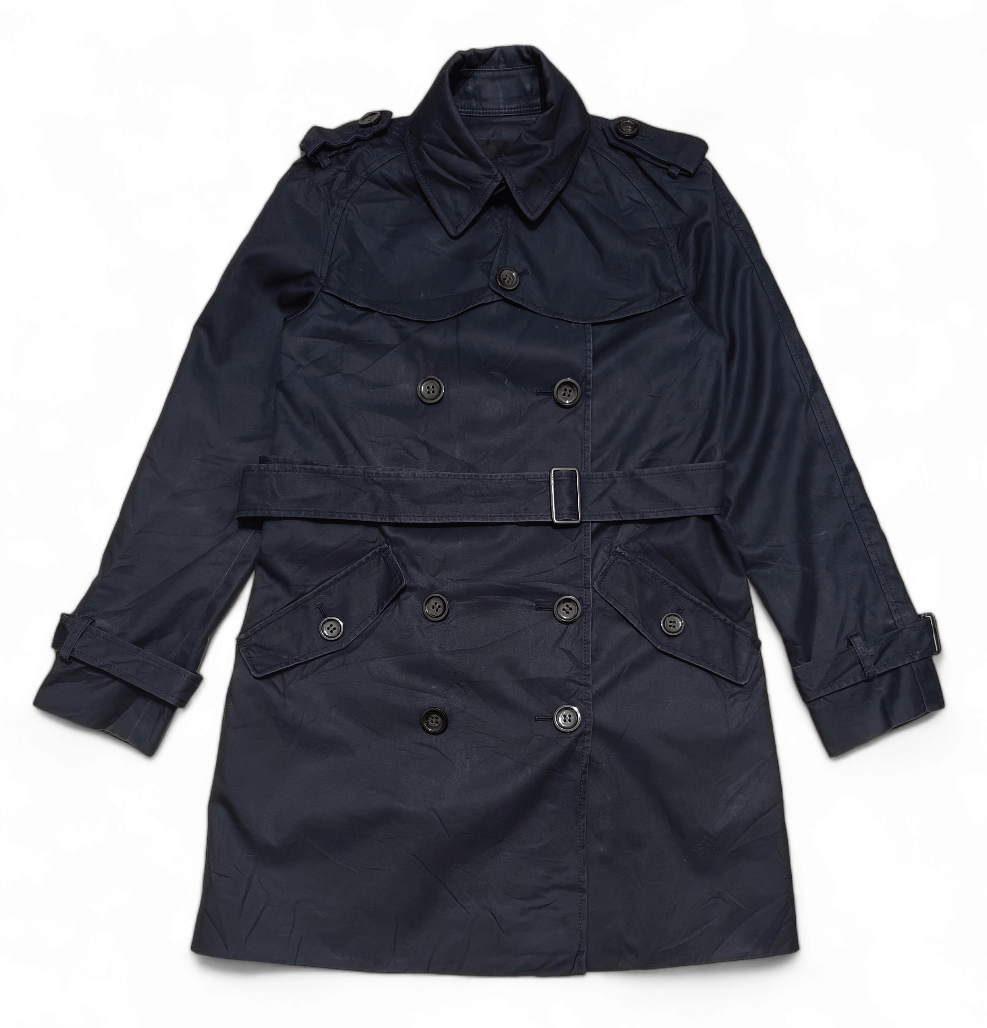 Coach Vintage COACH New York Navy Belted Trench Coat Size XS / US 0-2 / IT 36-38 - 2 Thumbnail