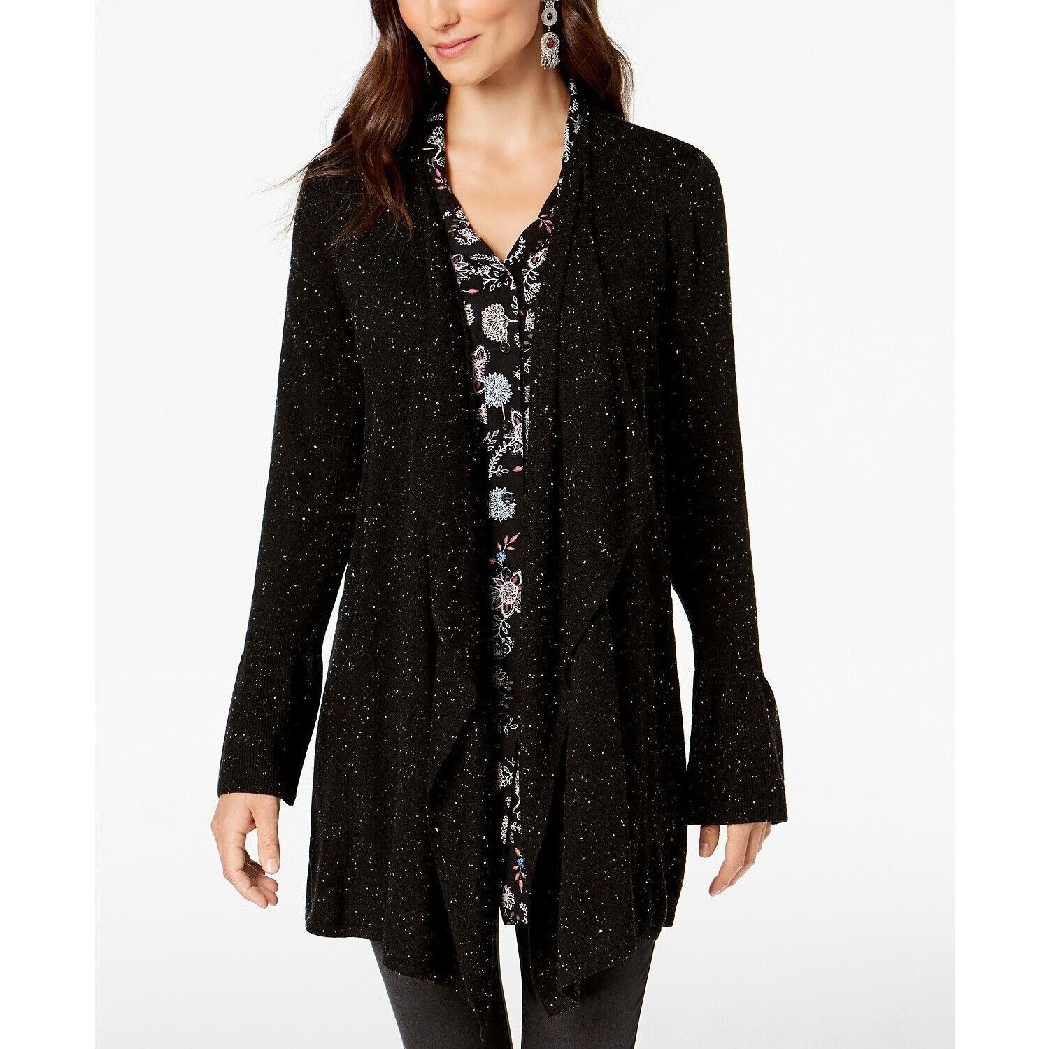 Other Style & Co Bell-Sleeve Draped Cardigan, Black, Sz. M Size M / US 6-8 / IT 42-44 - 1 Thumbnail